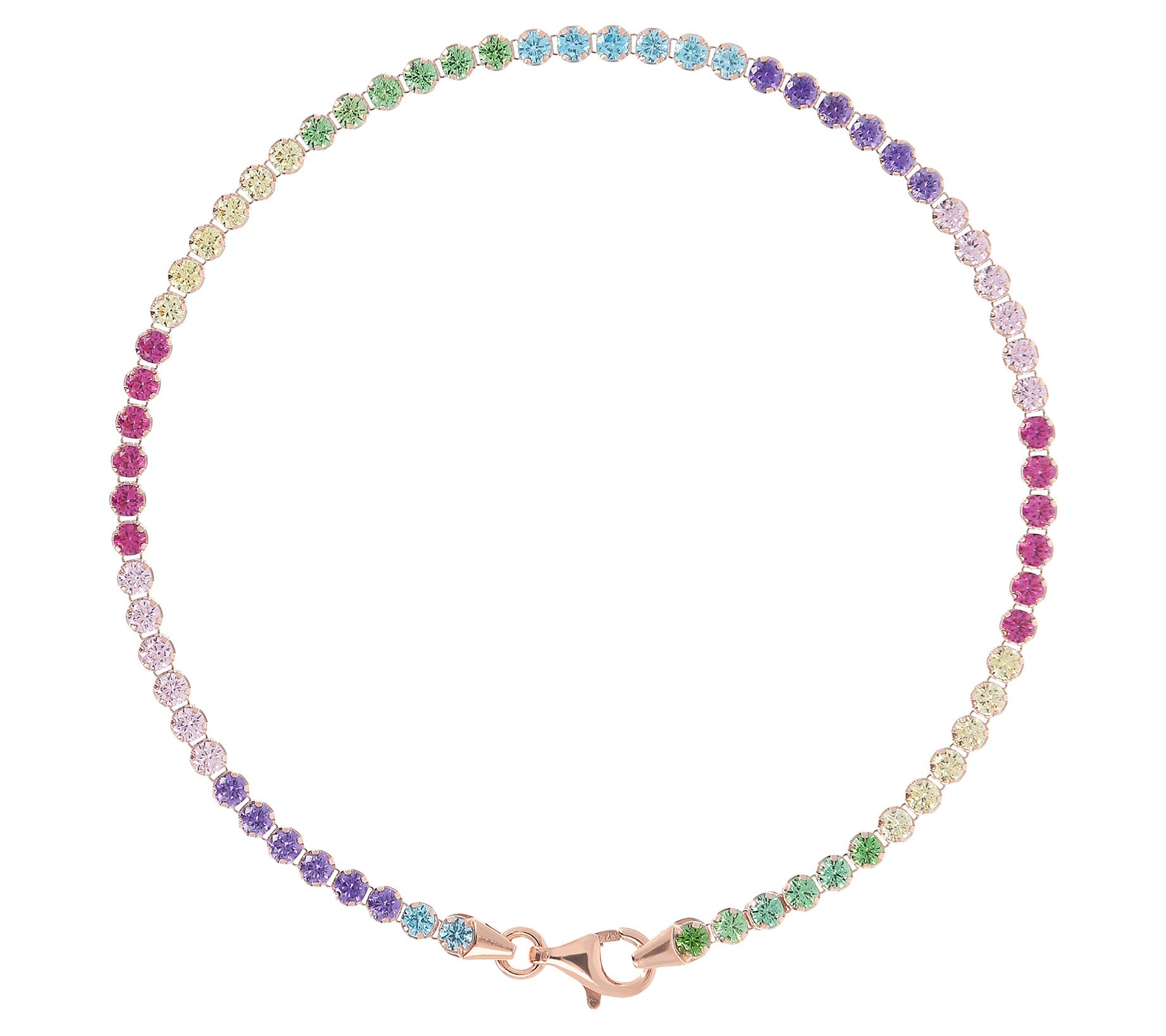 Diamonique Rainbow Tennis Bracelet, Sterling