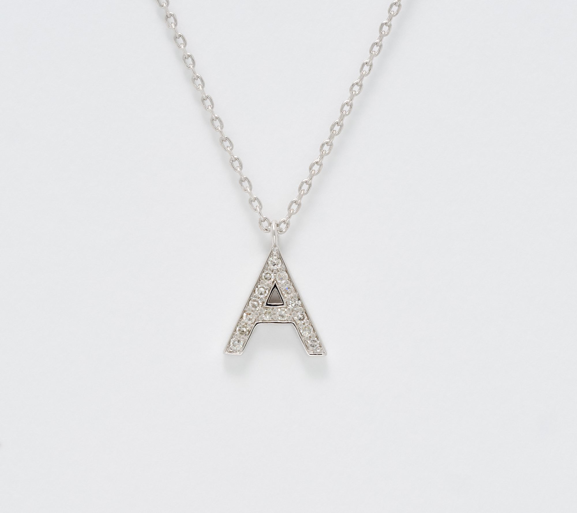 Accents by Affinity 0.11 cttw Initial Pendant Necklace, Sterl
