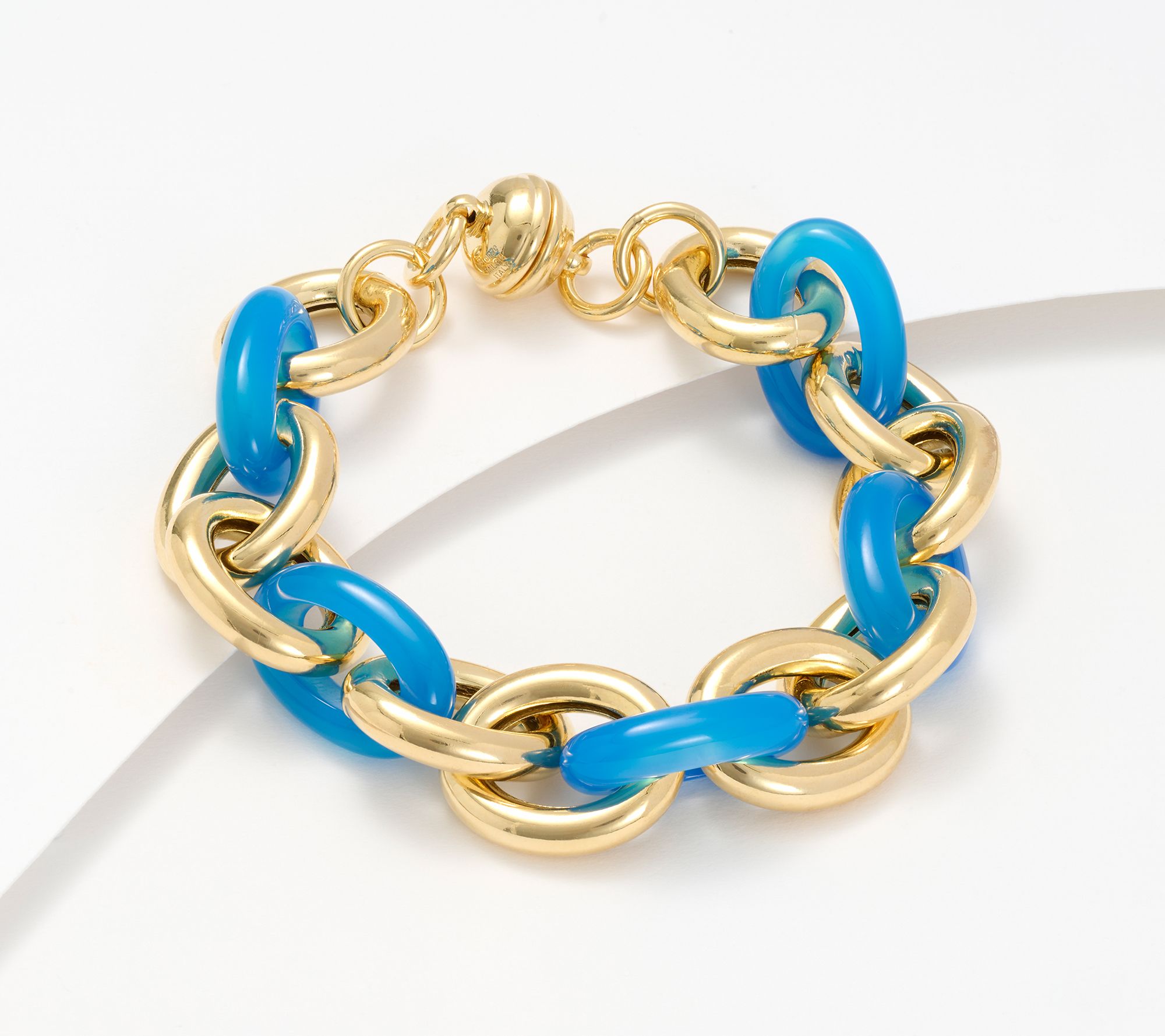 David Markstein Bronze Rolo & Gemstone Magnetic Bracelet Yellow