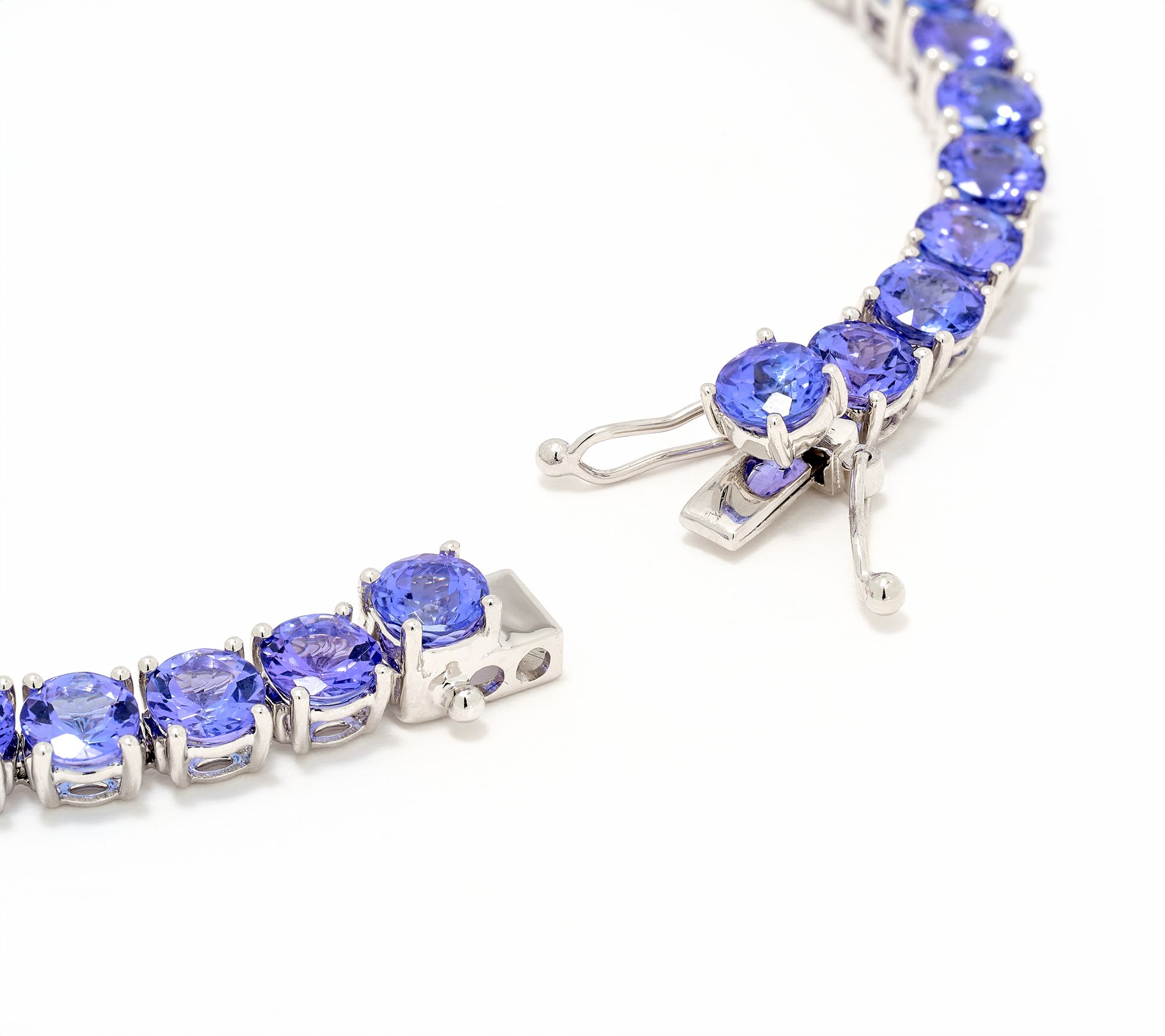 Pure Tanzanite 12.00 cttw Tanzanite Line Bracelet, 18K