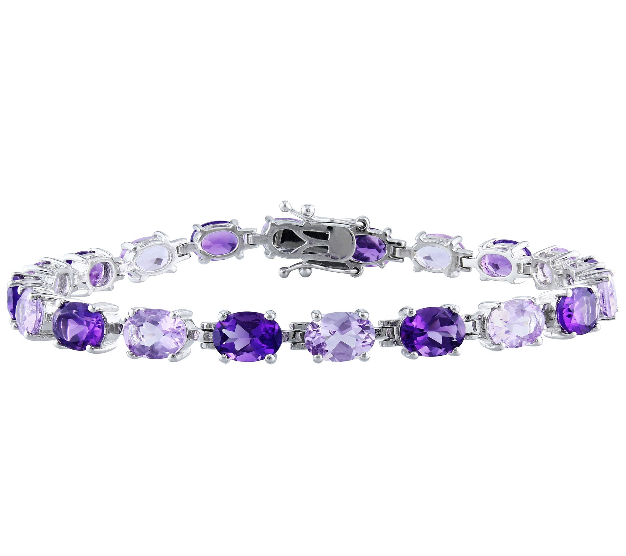 Sterling 14.50 cttw Amethyst and Rose de FranceBracelet