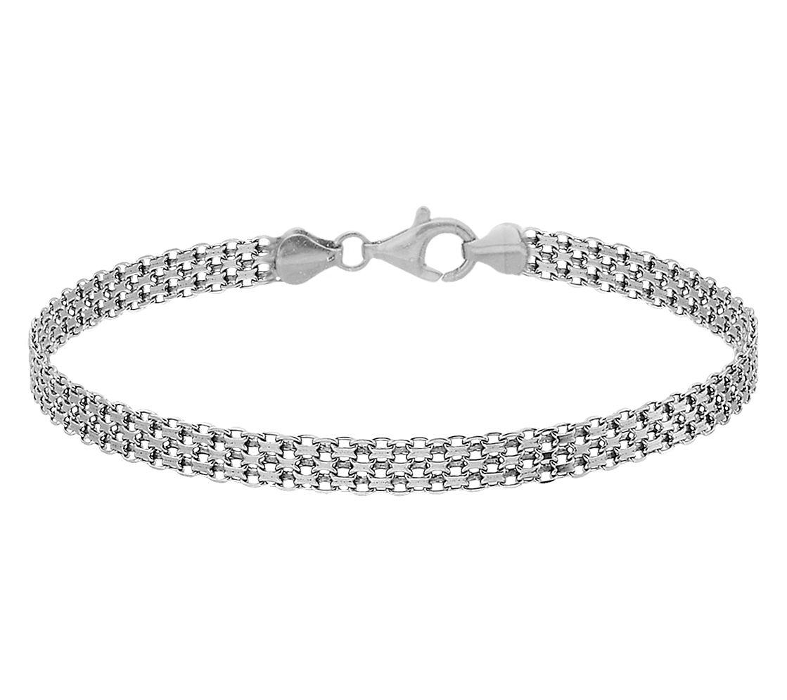 Silver Style 5mm Solid Bismark Chain Bracelet, Sterling