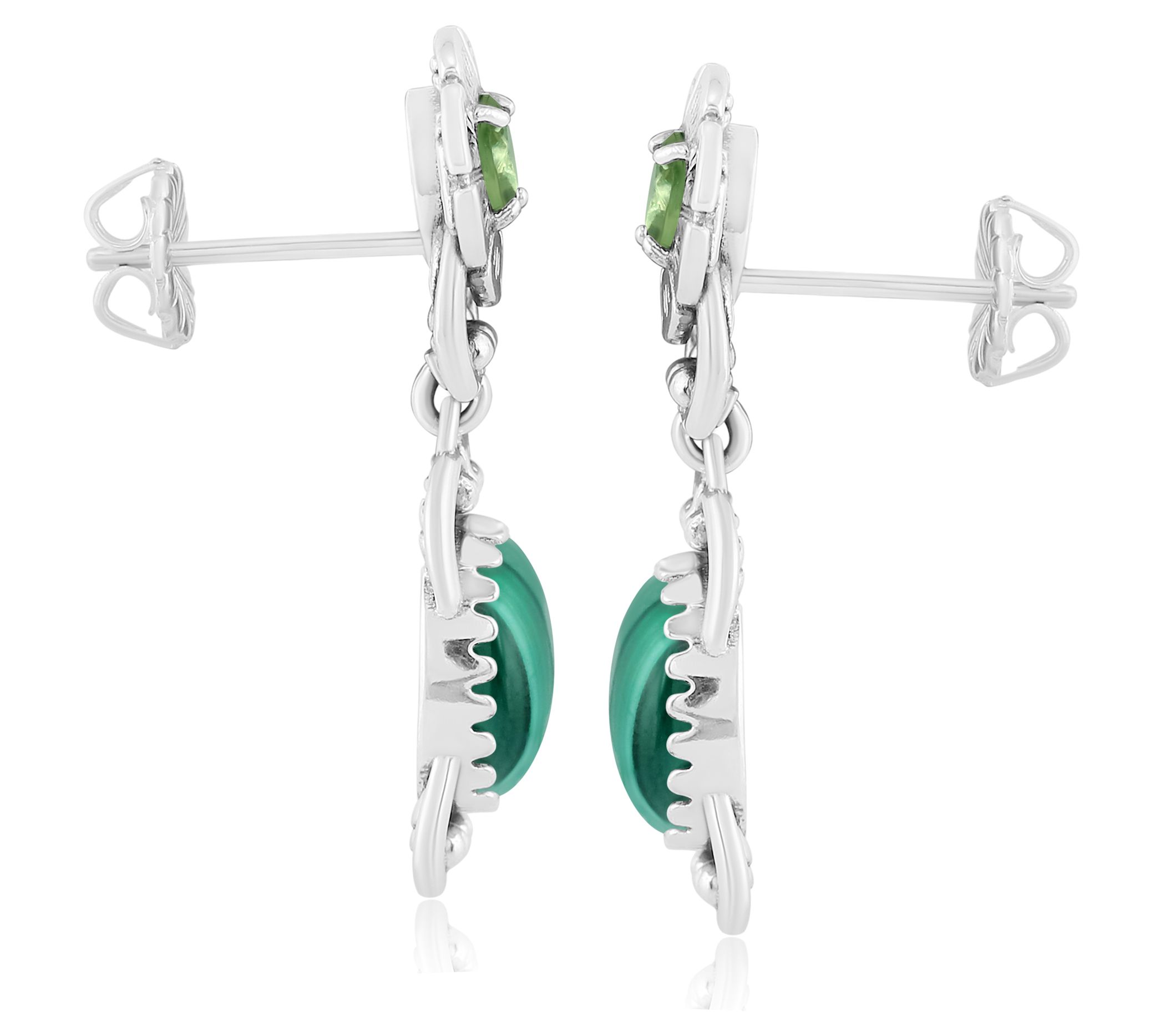 American West Sterling Gemstone Desert Bloom Dangle Earrings