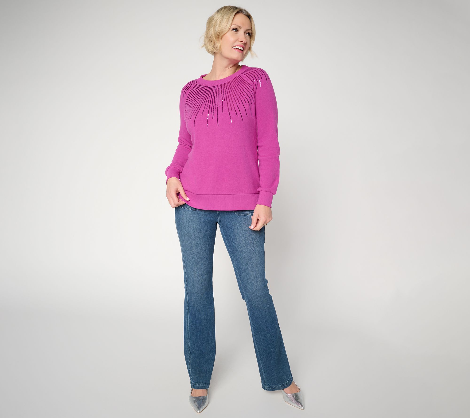 Jingle Belles by Kim Gravel Starburst Sequin Knit Top