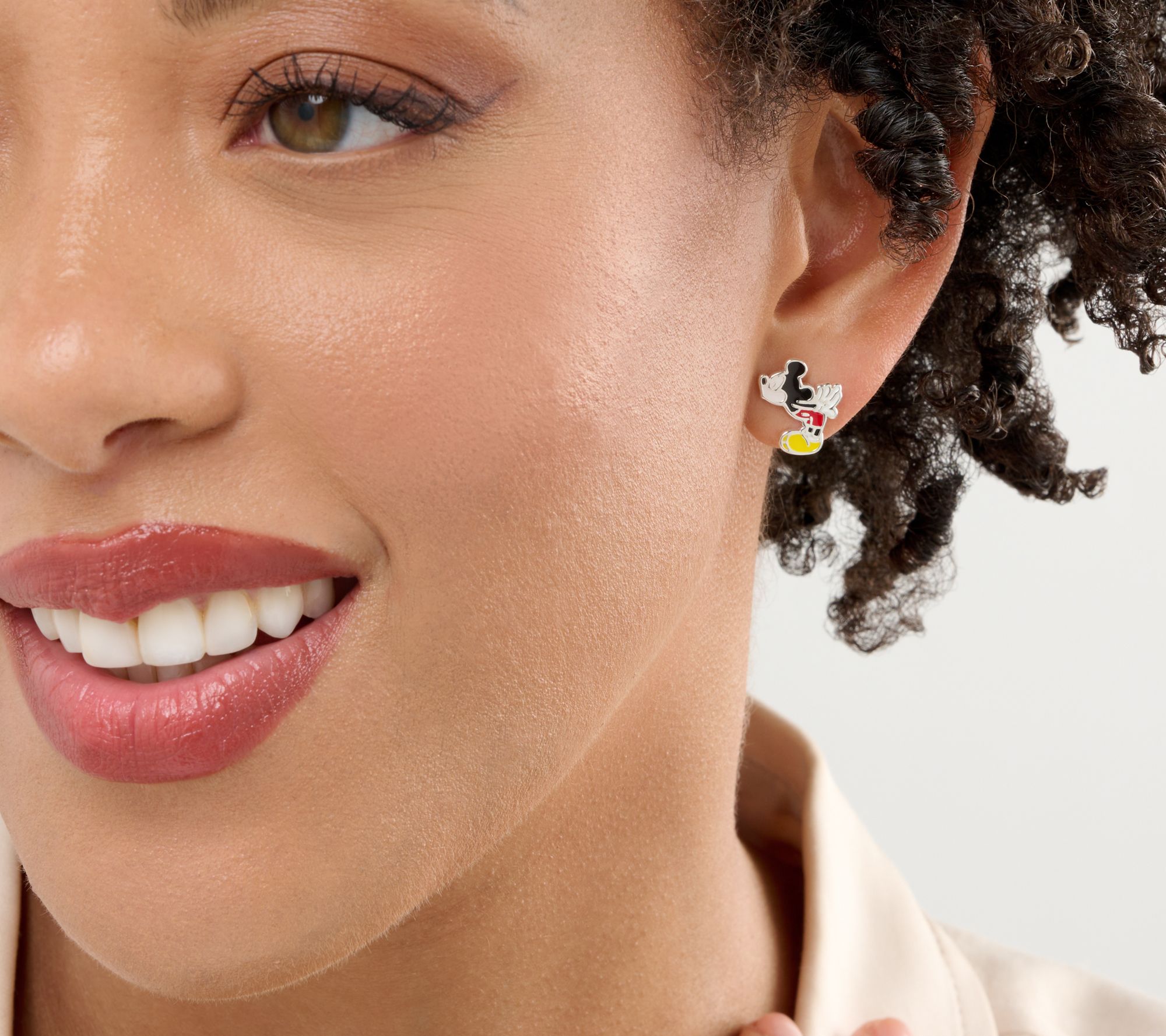 Disney Kissing Minnie & Mickey Stud Earrings & Trinket Tray