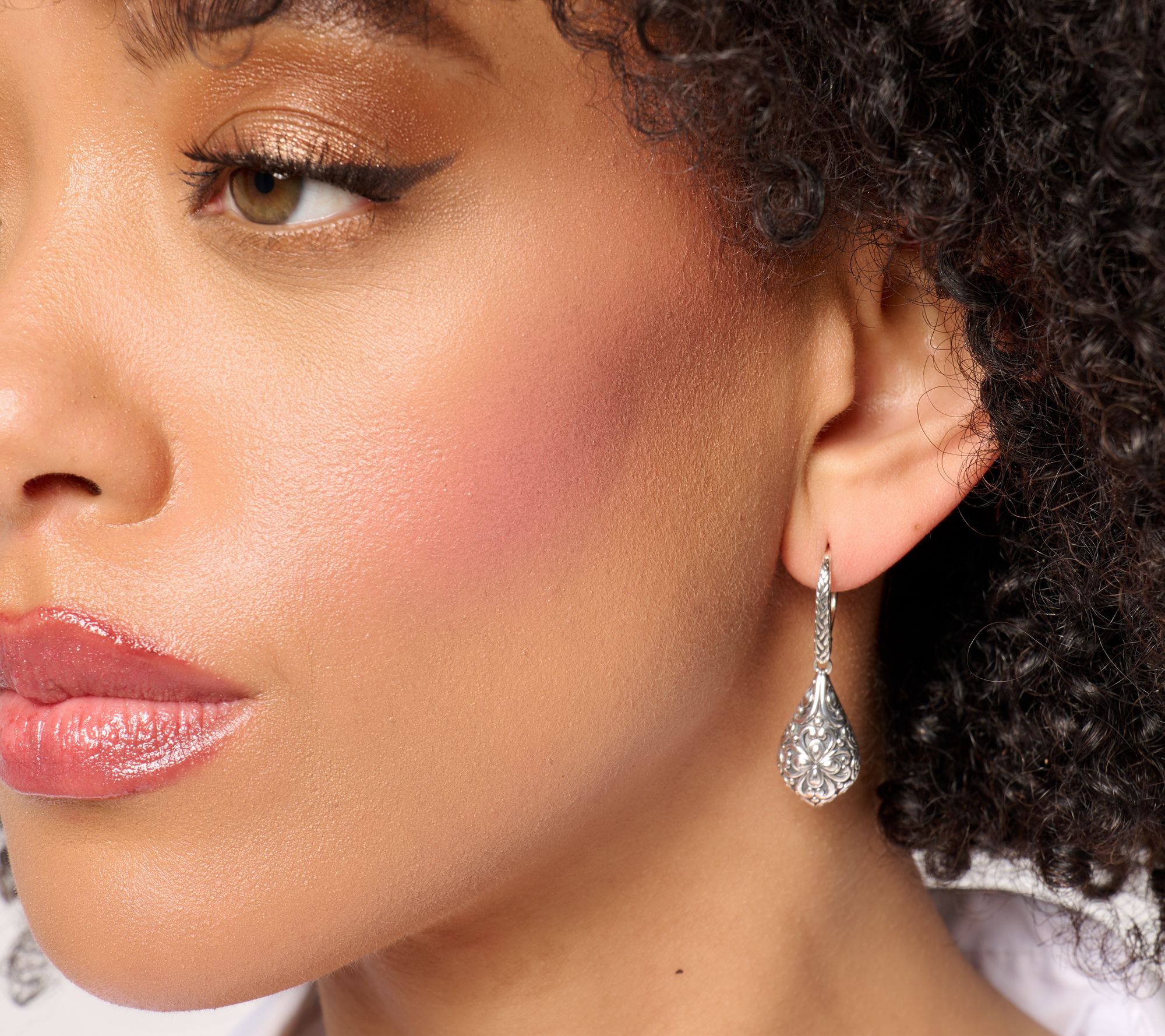 JAI Sterling Silver Heritage Lotus Textured Earrings