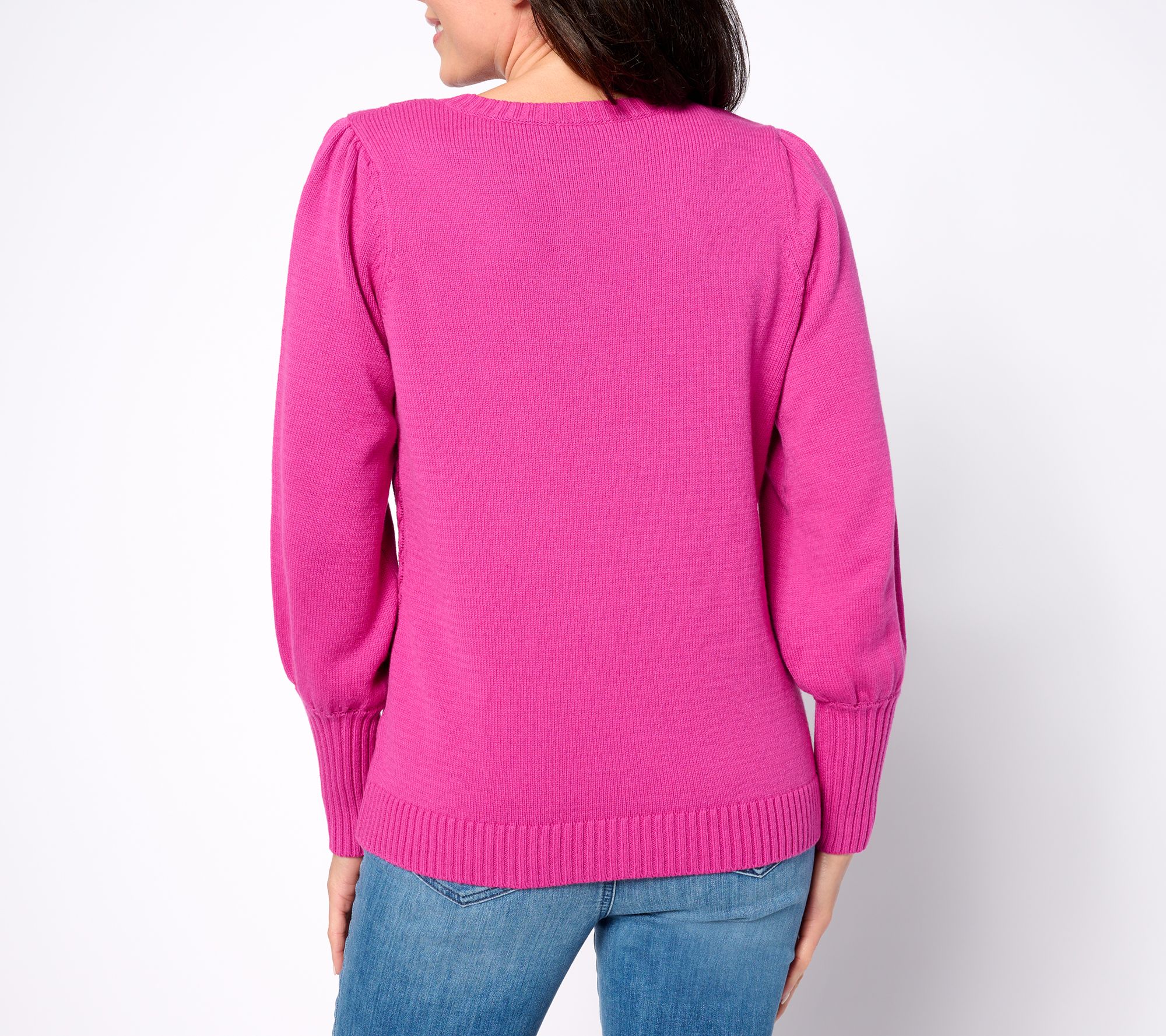 Jingle Belles by Kim Gravel Sparkling Sequin V Neck Sweater