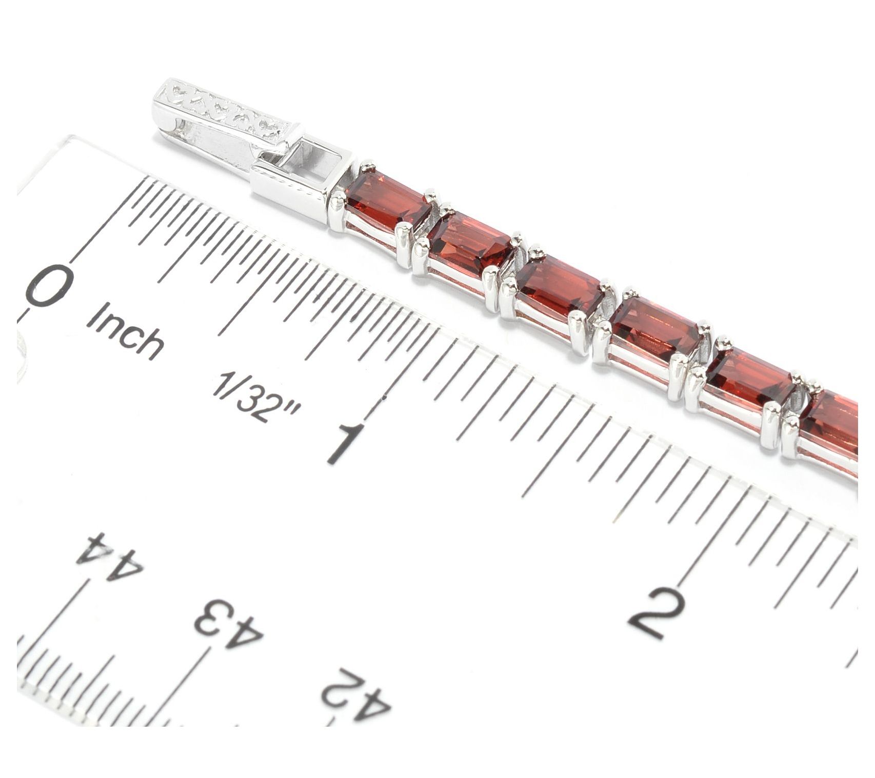 Affinity Gems Emerald Garnet Gemstone Bracelet,Silver