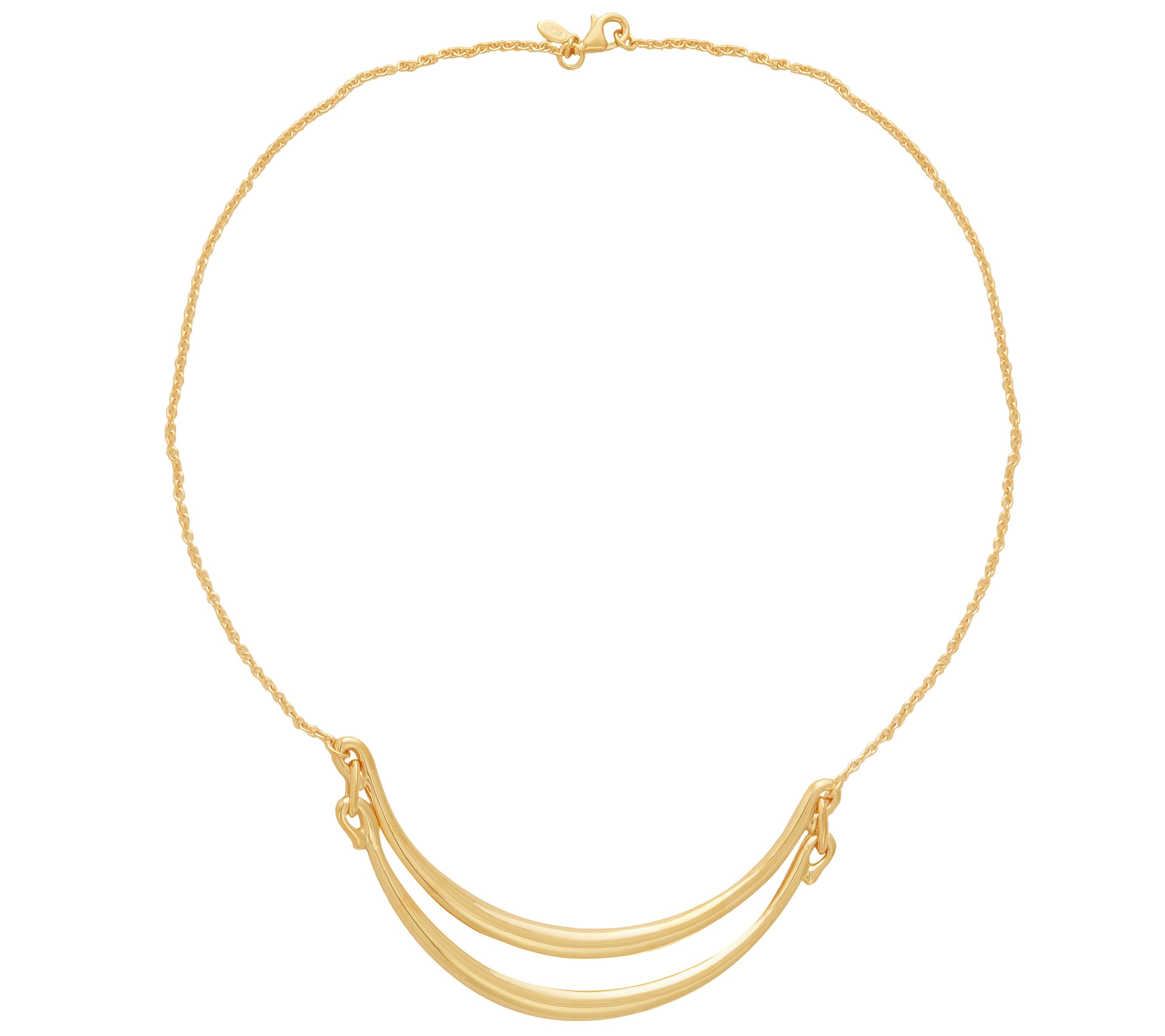 Sterling Double Crescent Necklace b y Silver Style