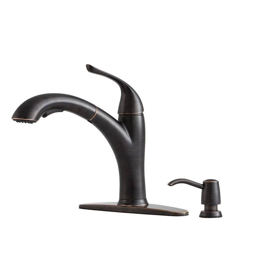 Giagni LK200-VB Abete Vintage Bronze 1-Handle Pull-Out Deck Mount Kitchen Faucet