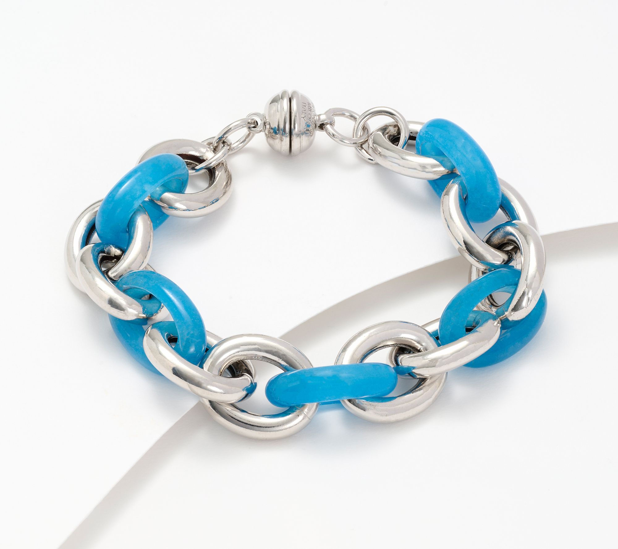 David Markstein Bronze Rolo & Gemstone Magnetic Bracelet, Sterl