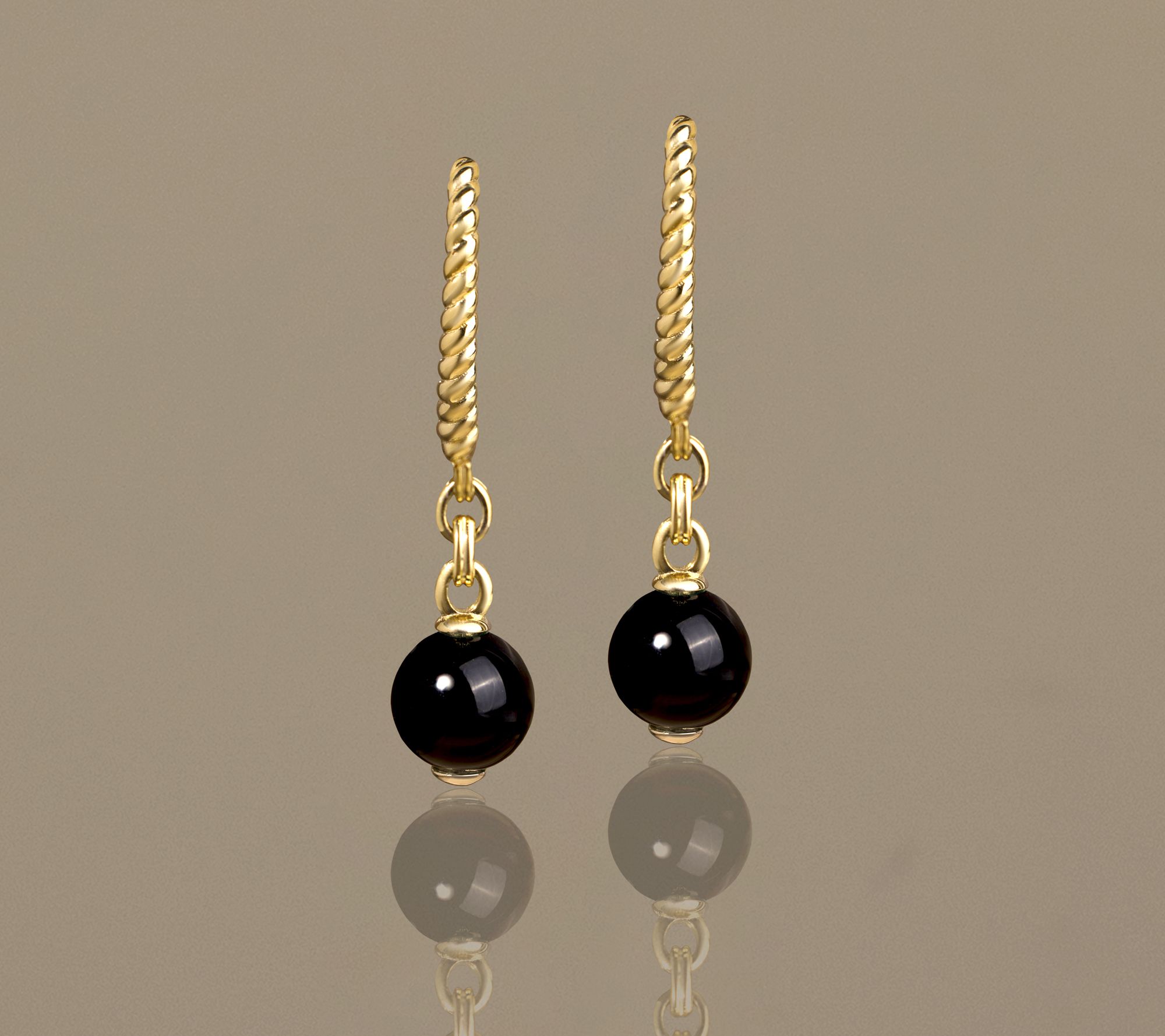 Christian James Sterling Silver Gemstone Bead Earrings