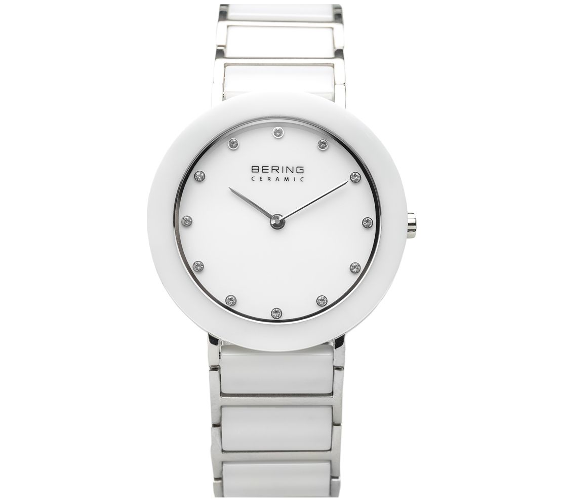 Bering Women's Stainless & White Ceramic Bracelet Watch