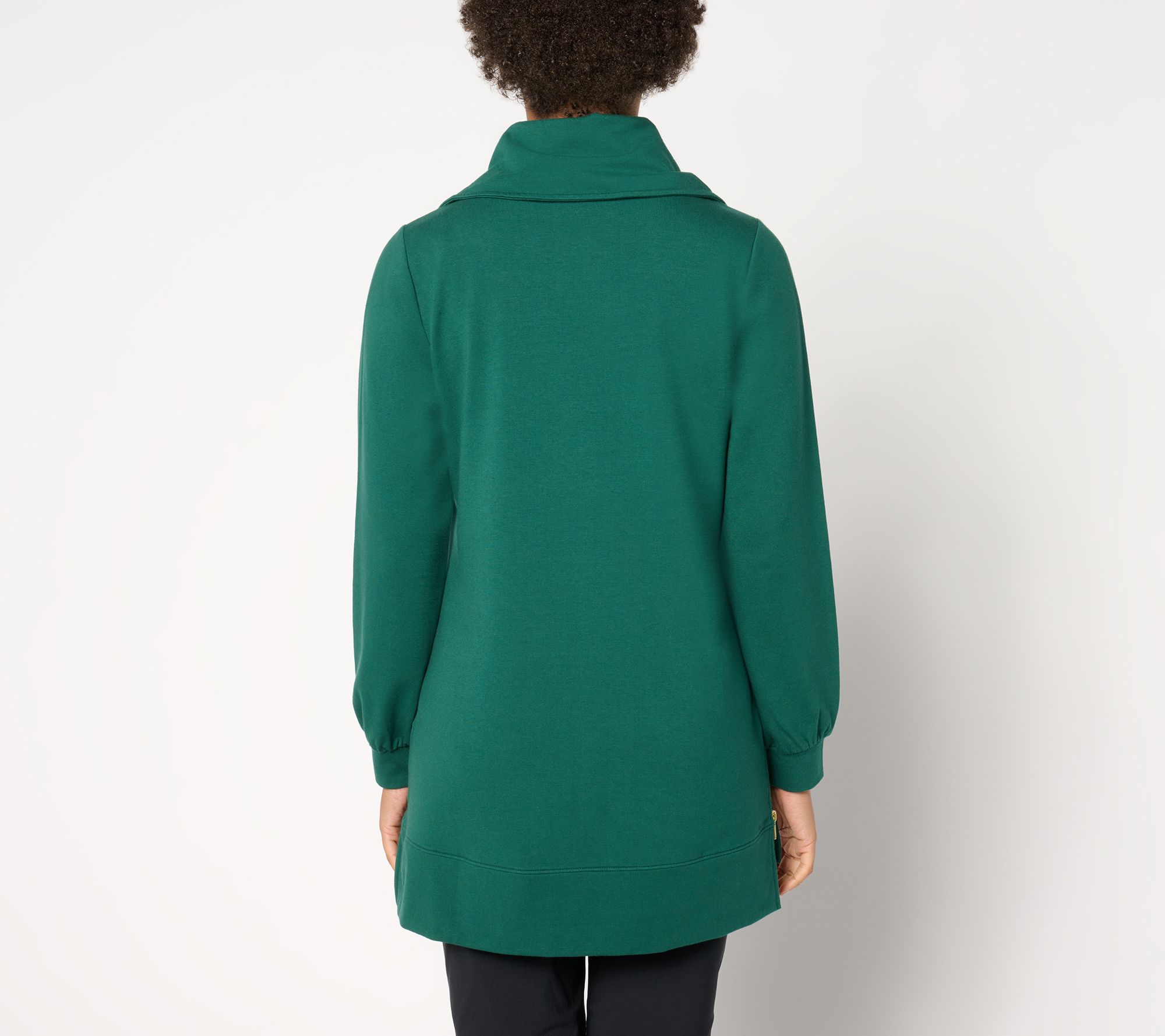 Joan Rivers French Terry Half Zip Mock Neck Tunic