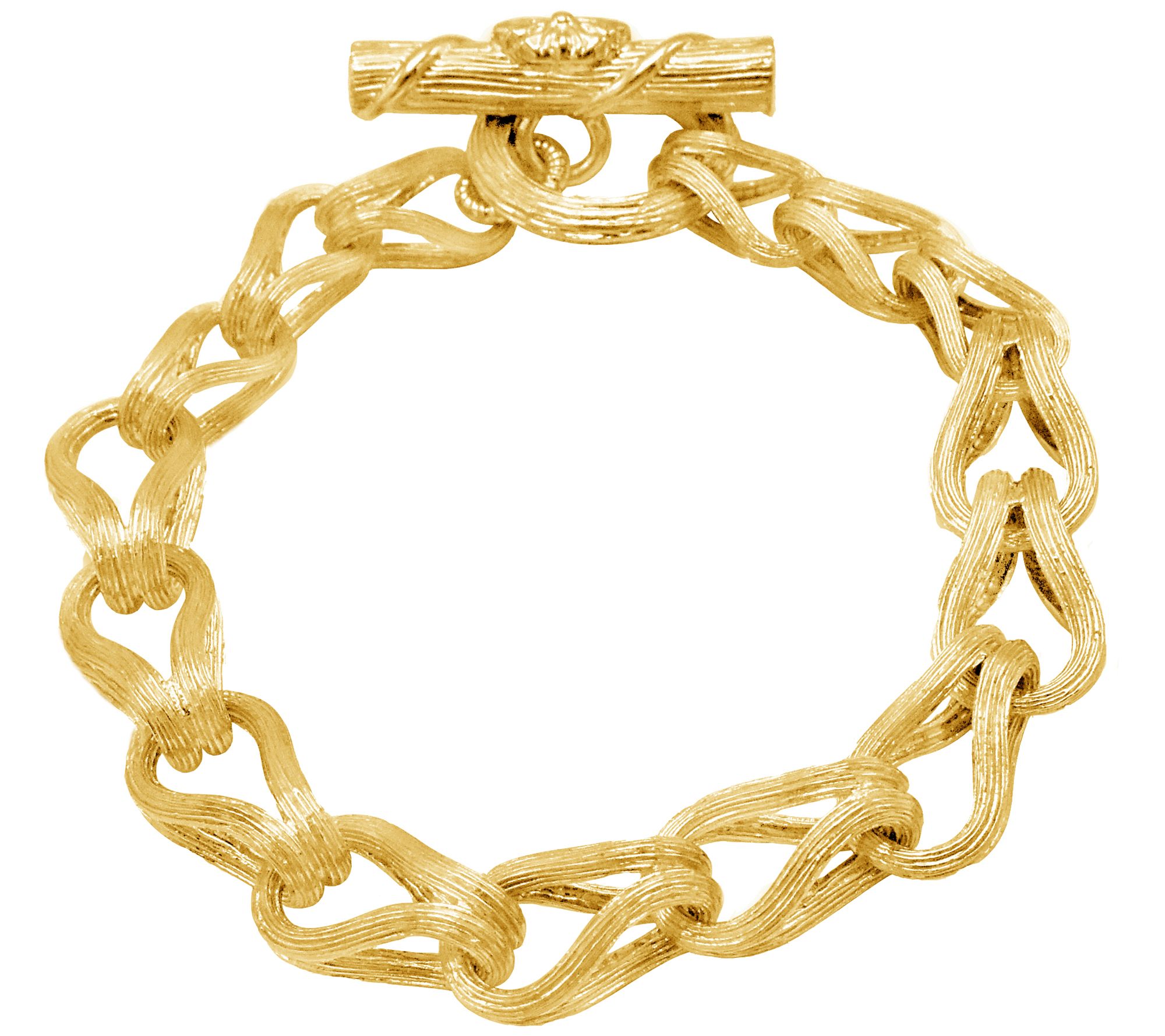 Ariva Sterling Silver & 14K Gold Clad TexturedLink Bracelet