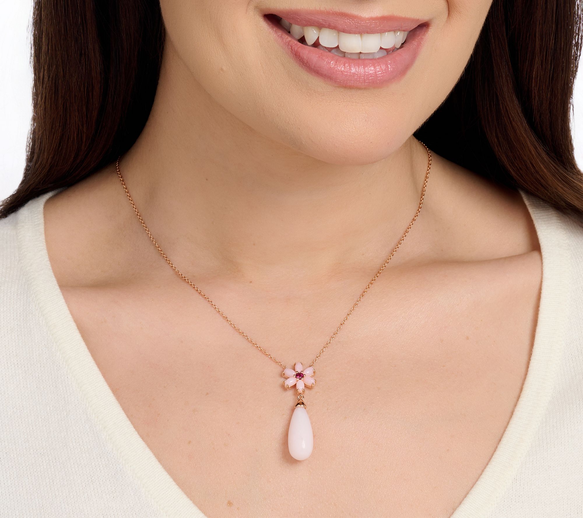 JEN by Jennifer Miller Broilette Pink Opal Necklace, Sterling Silver