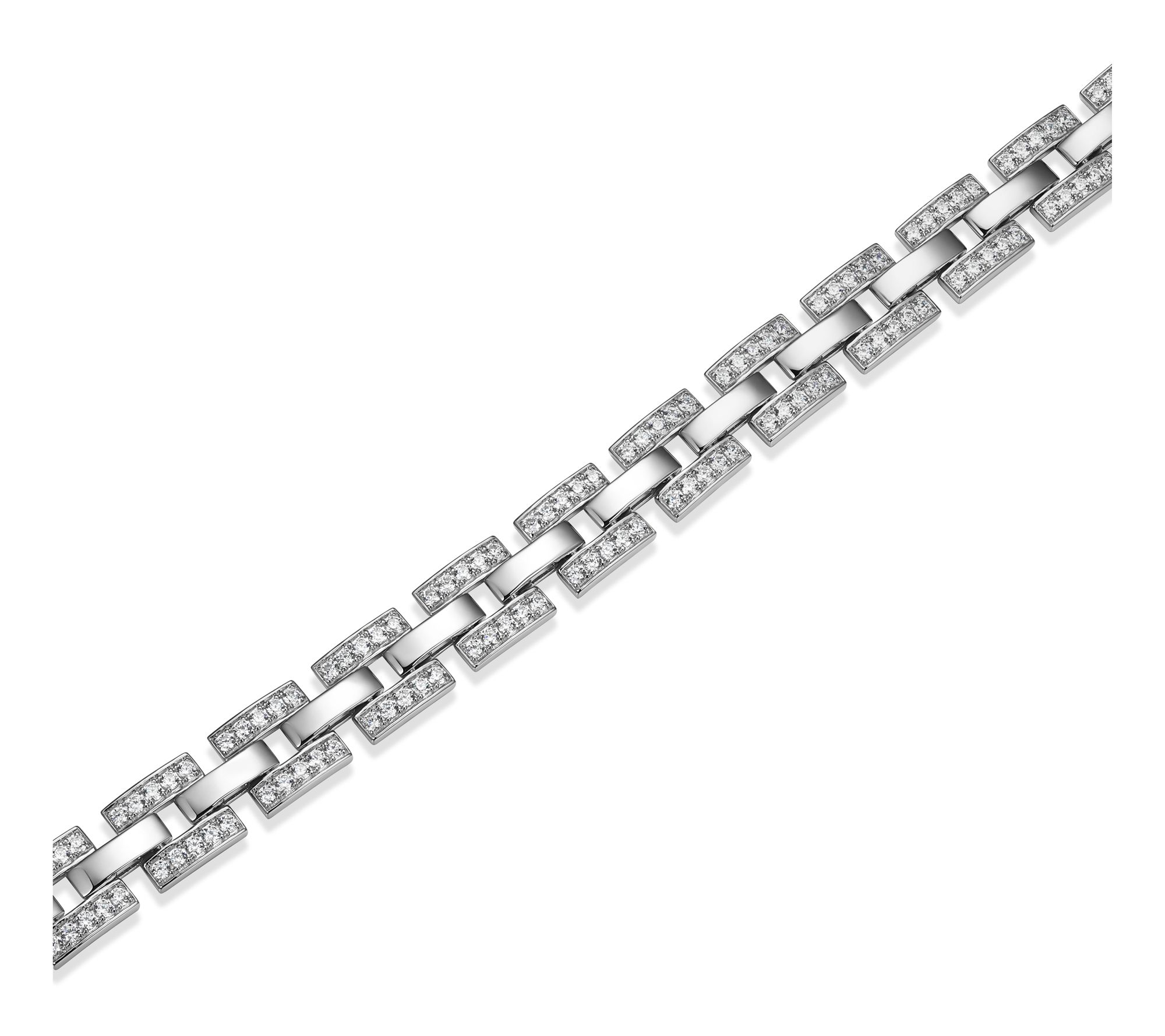 Diamonique Men's Pave Jewelry Link Bracelet, Sterling Silver