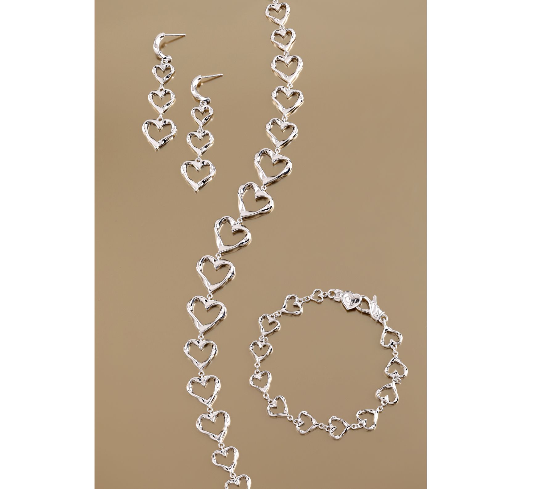 Christian James by Scott Grimes Sterling Silver Heart Link Bracelet 11.0g