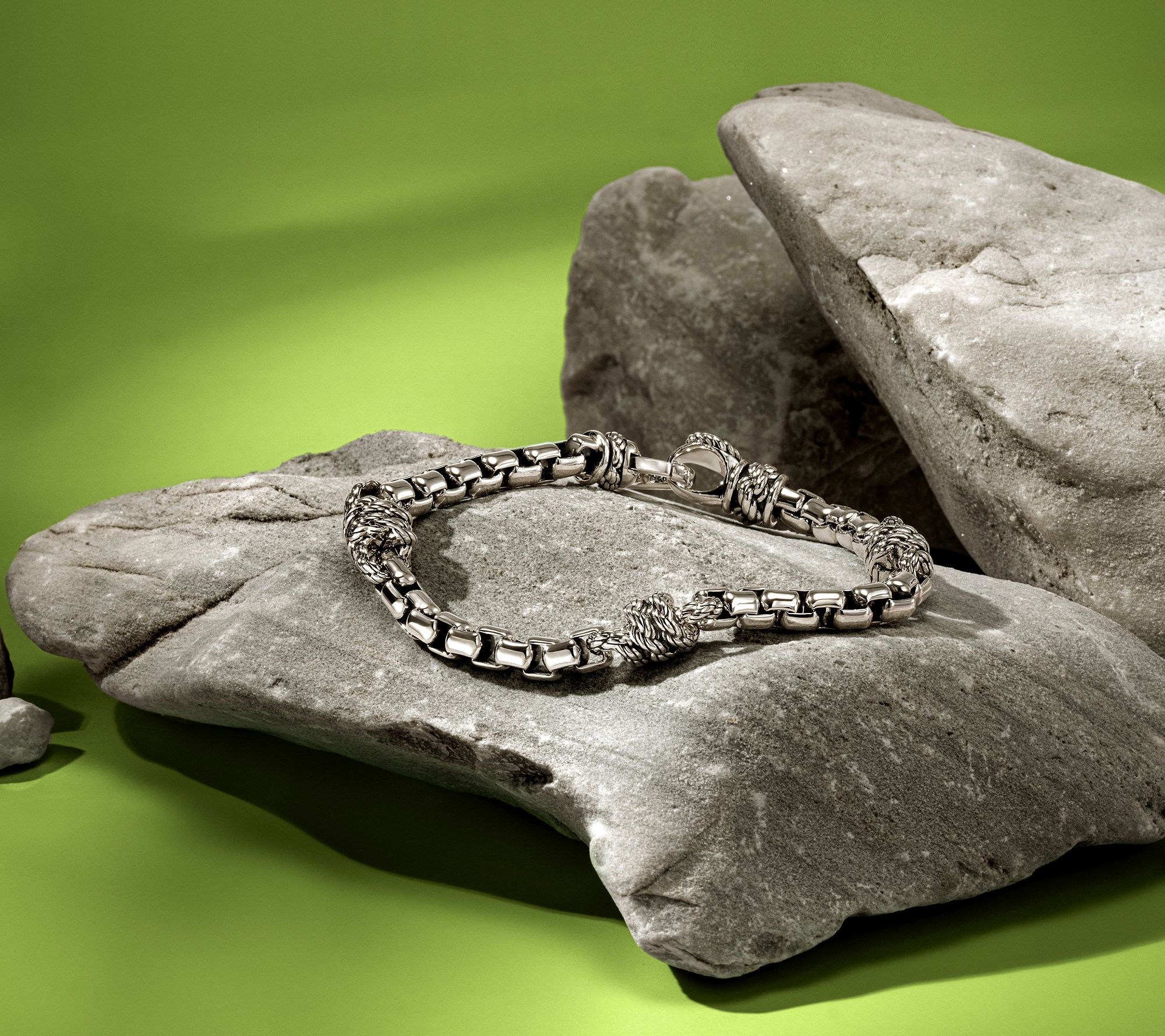 JAI Ireland Sterling Silver Cara Rope Textured 5.3mm Bracelet, 25.5g