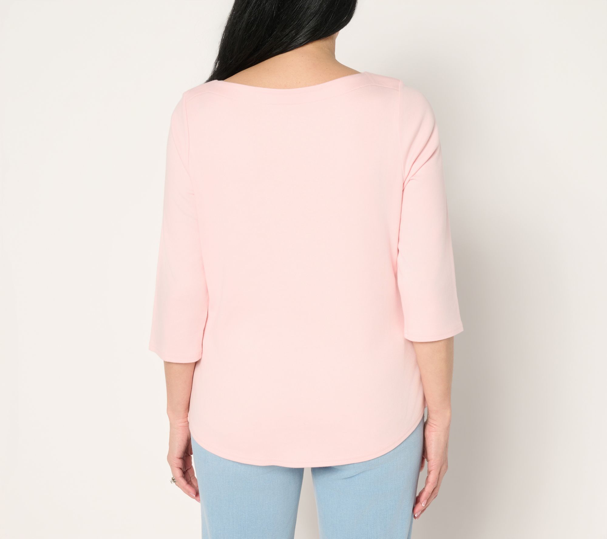 Martha Stewart Signature Bateau Neck 3/4 Sleeve Top