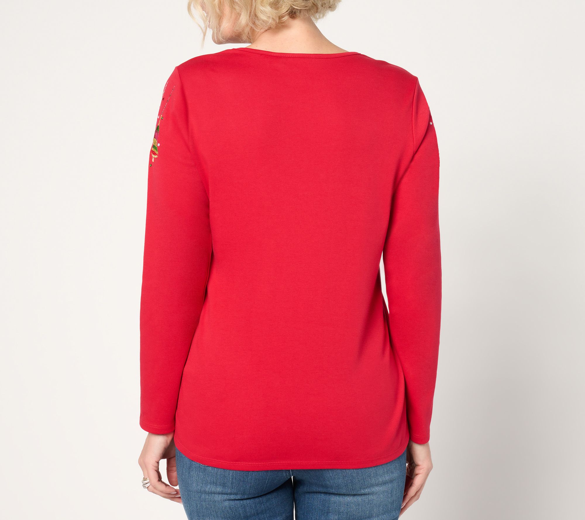 Quacker Factory All Decked Out Long-Sleeve Sequin Adorned Top