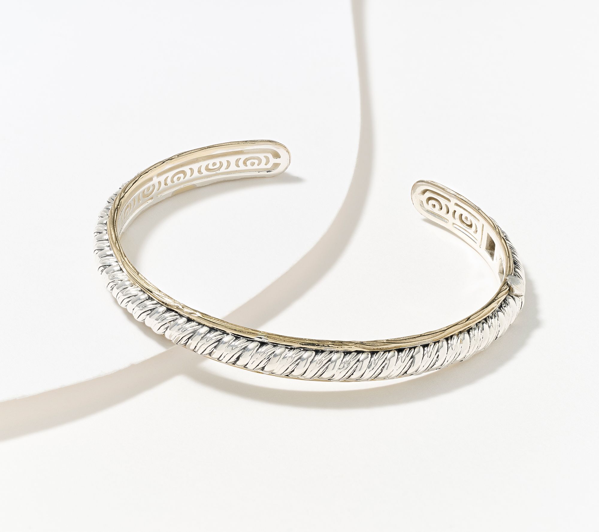 Christian James by Scott Grimes Two-Tone Ripple Cuff Bracelet 14.6g