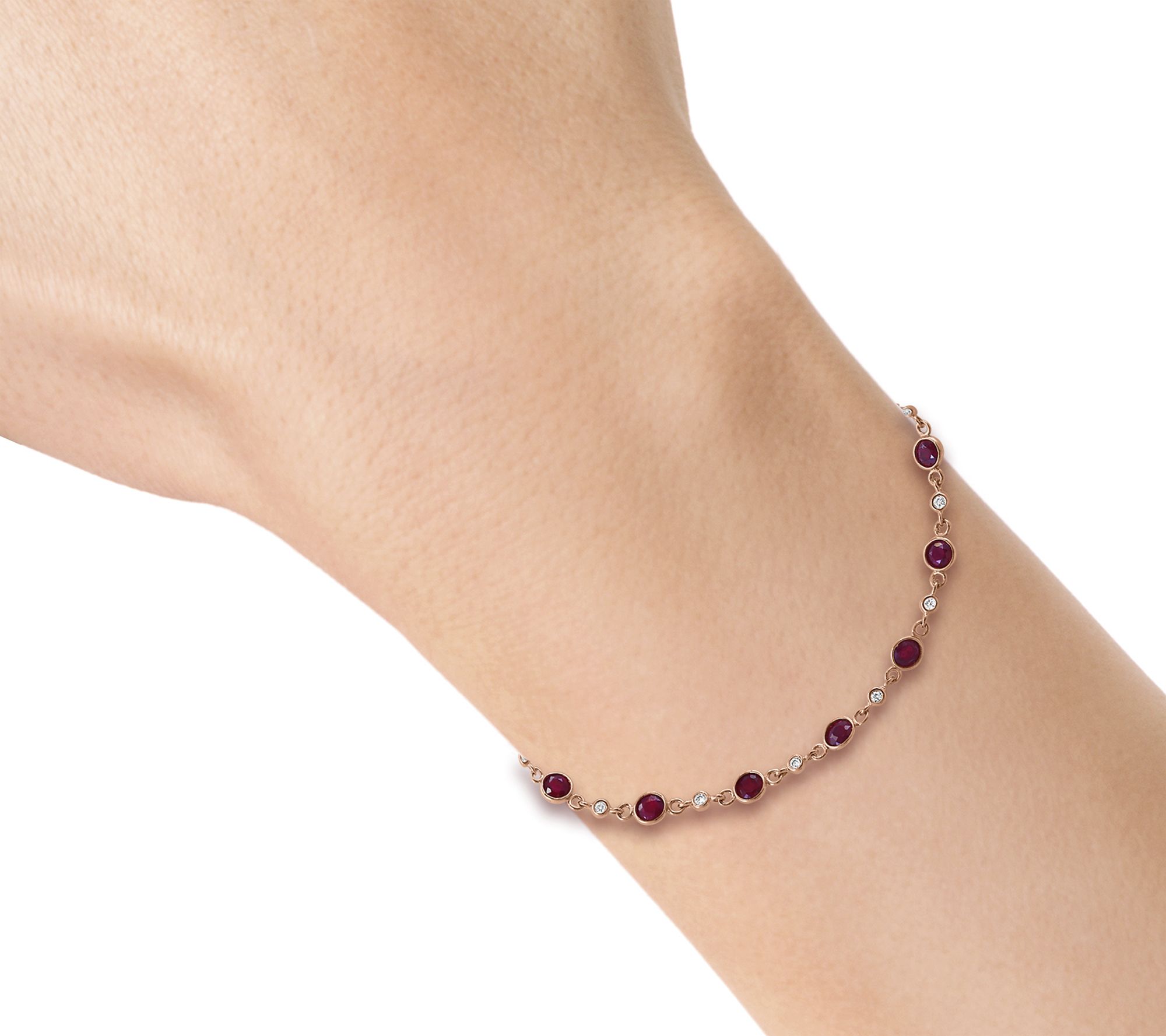 Effy Ruby & Diamond Bracelet, 14K Rose Gold