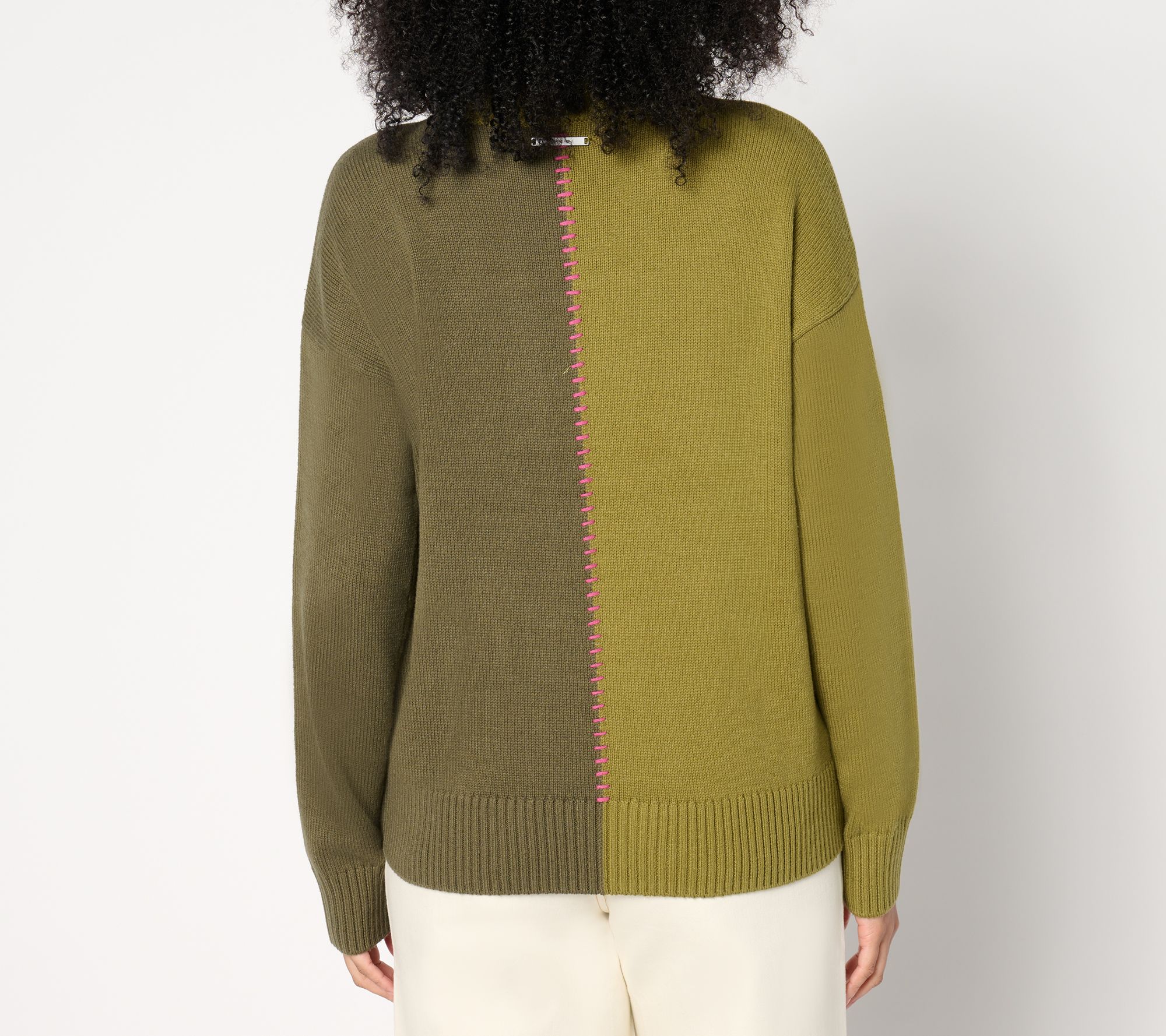 Peace Love World Solid or Split Color Mock-Neck Sweater