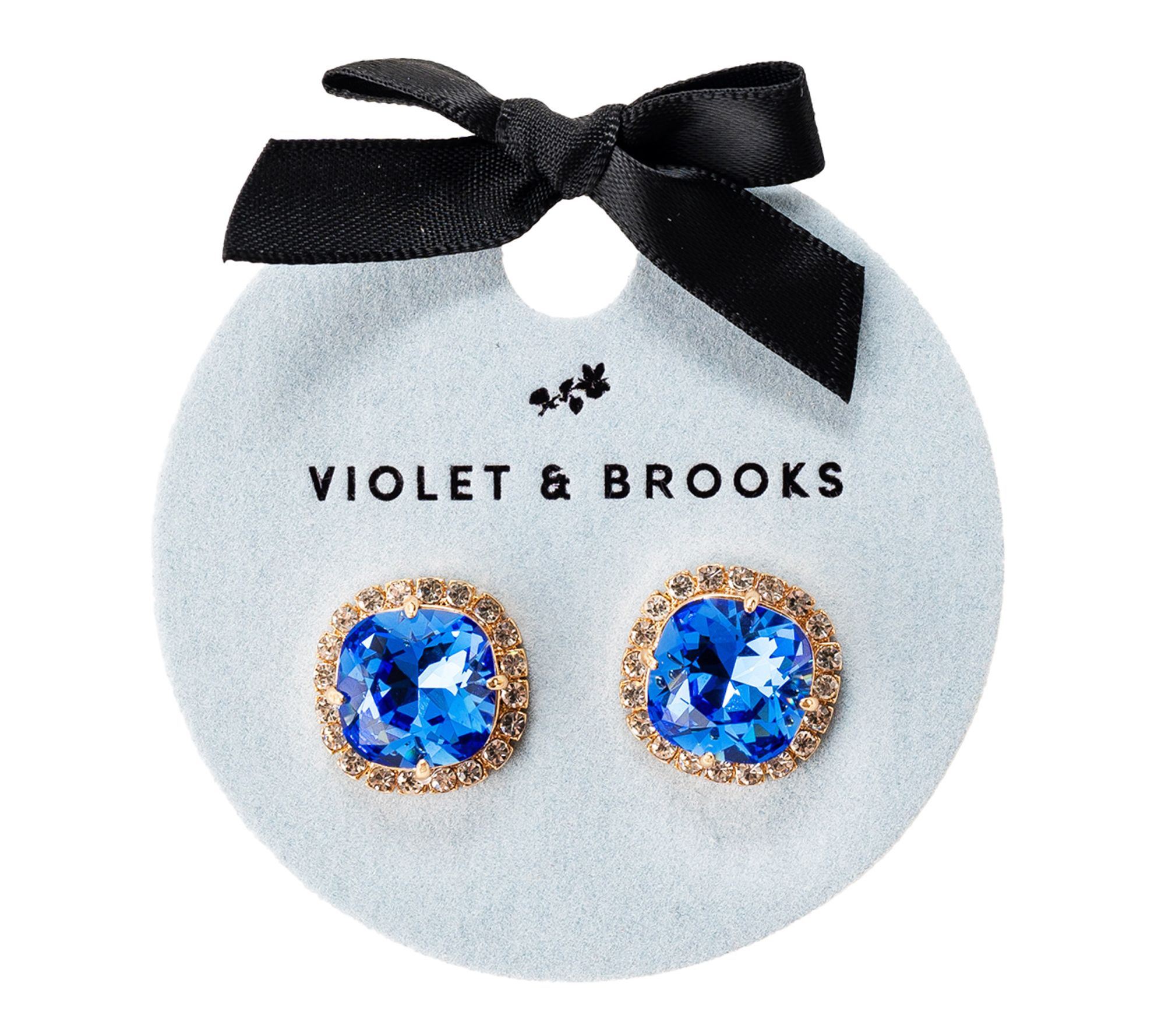 Violet and Brooks Celeste Crystal Trimmed Birthstone Earrings