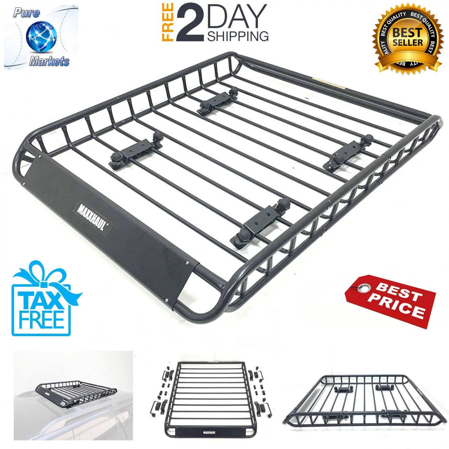 Maxxhaul 70115 Universal Steel Roof Rack Car Top Cargo Carrier/Basket