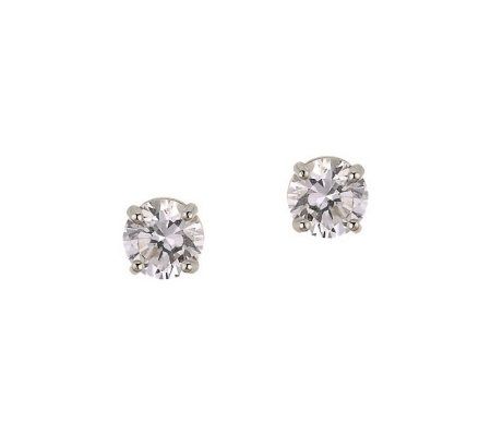 Diamonique 0.75 ct tw Round Stud Earrings,14K Gold