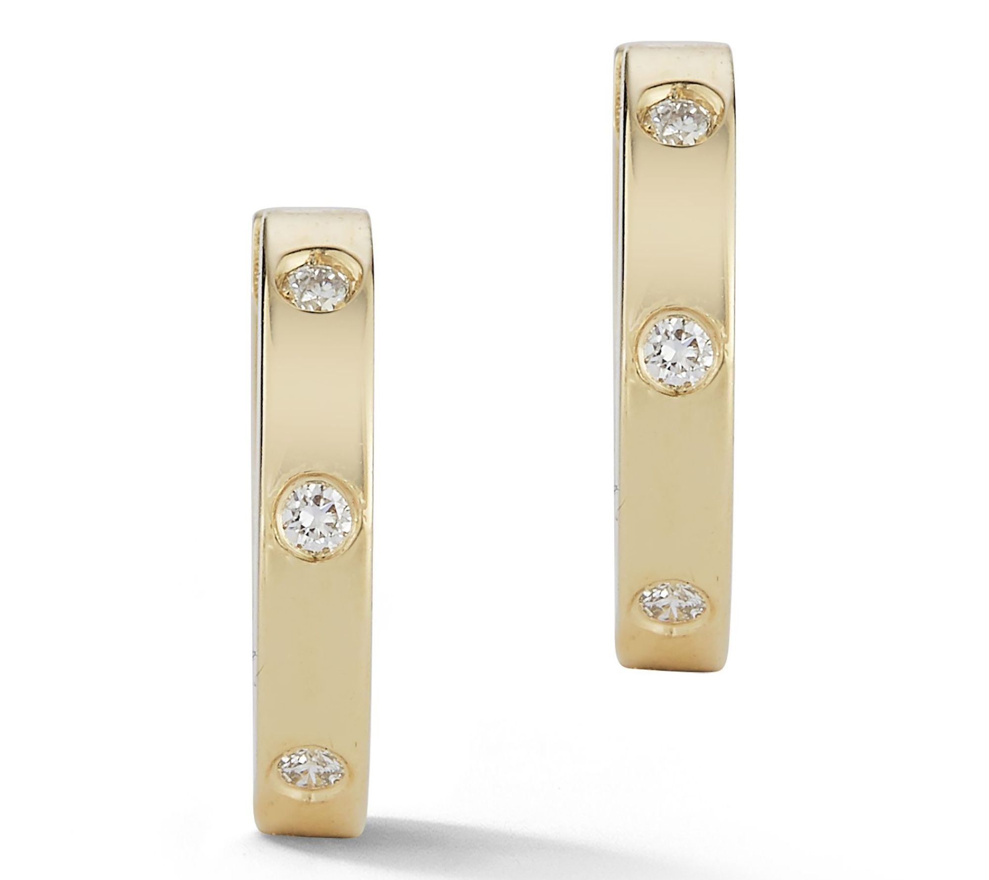 Luminosa Gold Diamond Accent Huggie Hoop Earrings, 14K