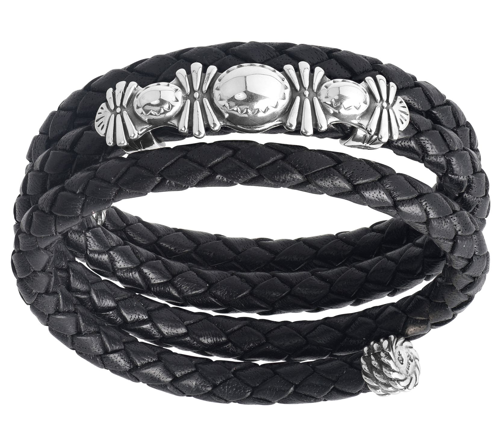 American West Sterling Classics Leather Coil Wrap Bracelet