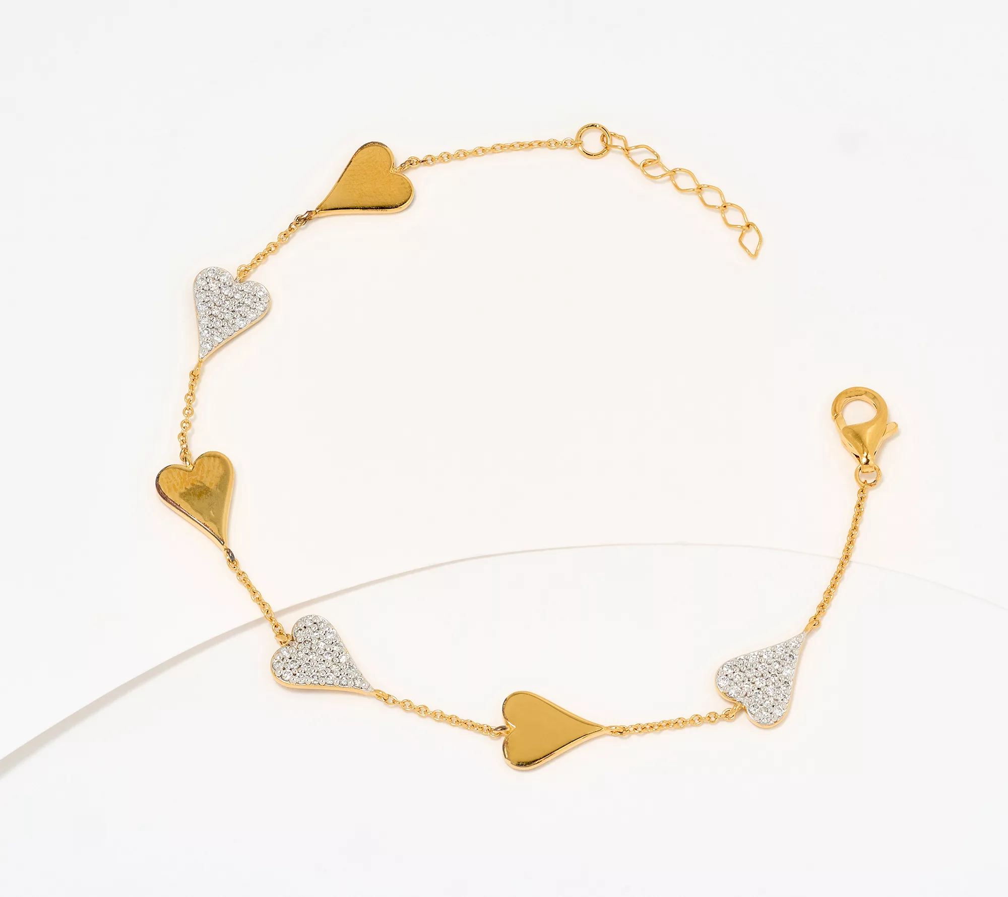 JEN by Jennifer Miller Polished & Lab Grown Diamond Heart Bracelet