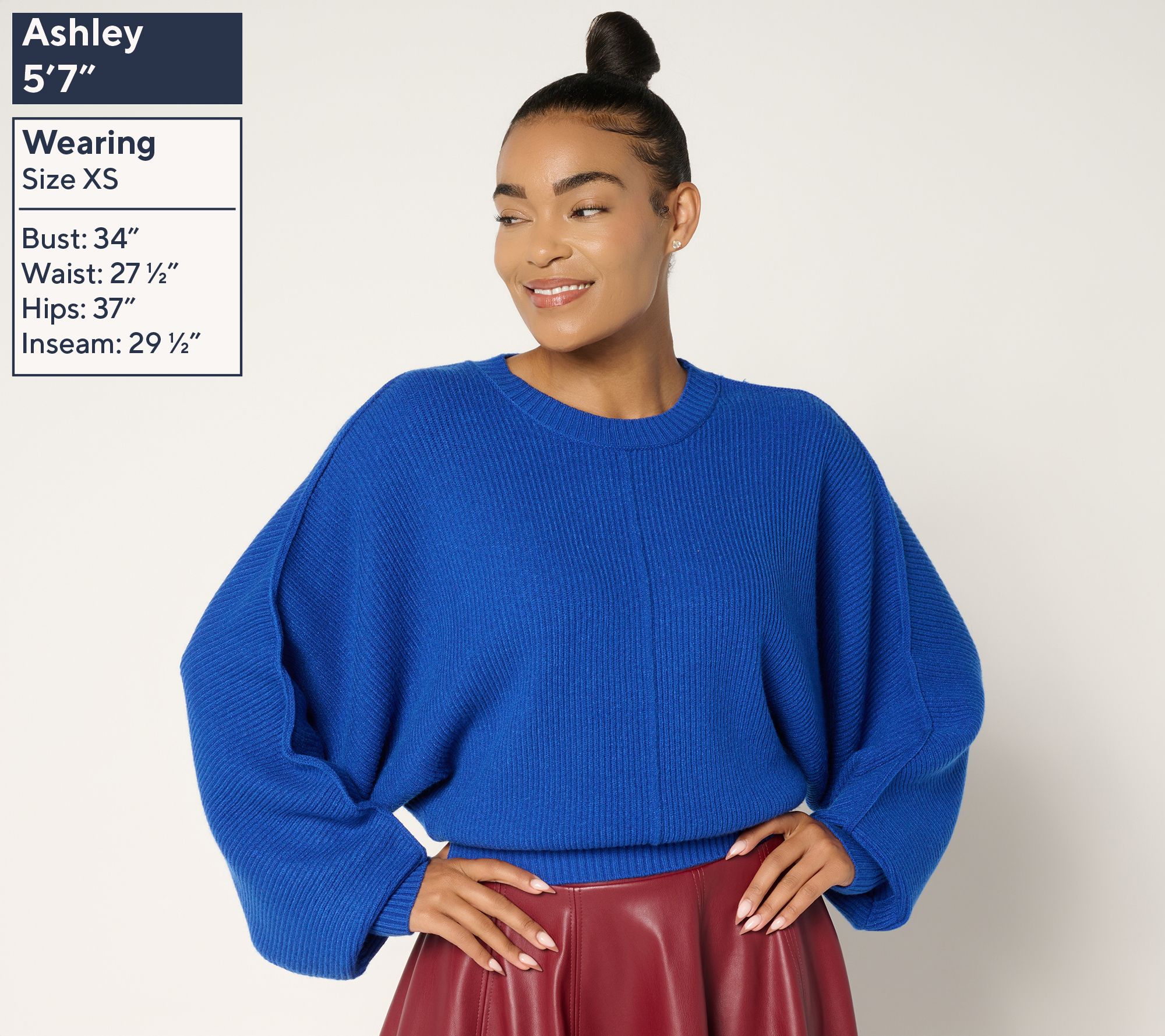 Carla Rockmore Collection Crewneck Dolman Sleeve Sweater