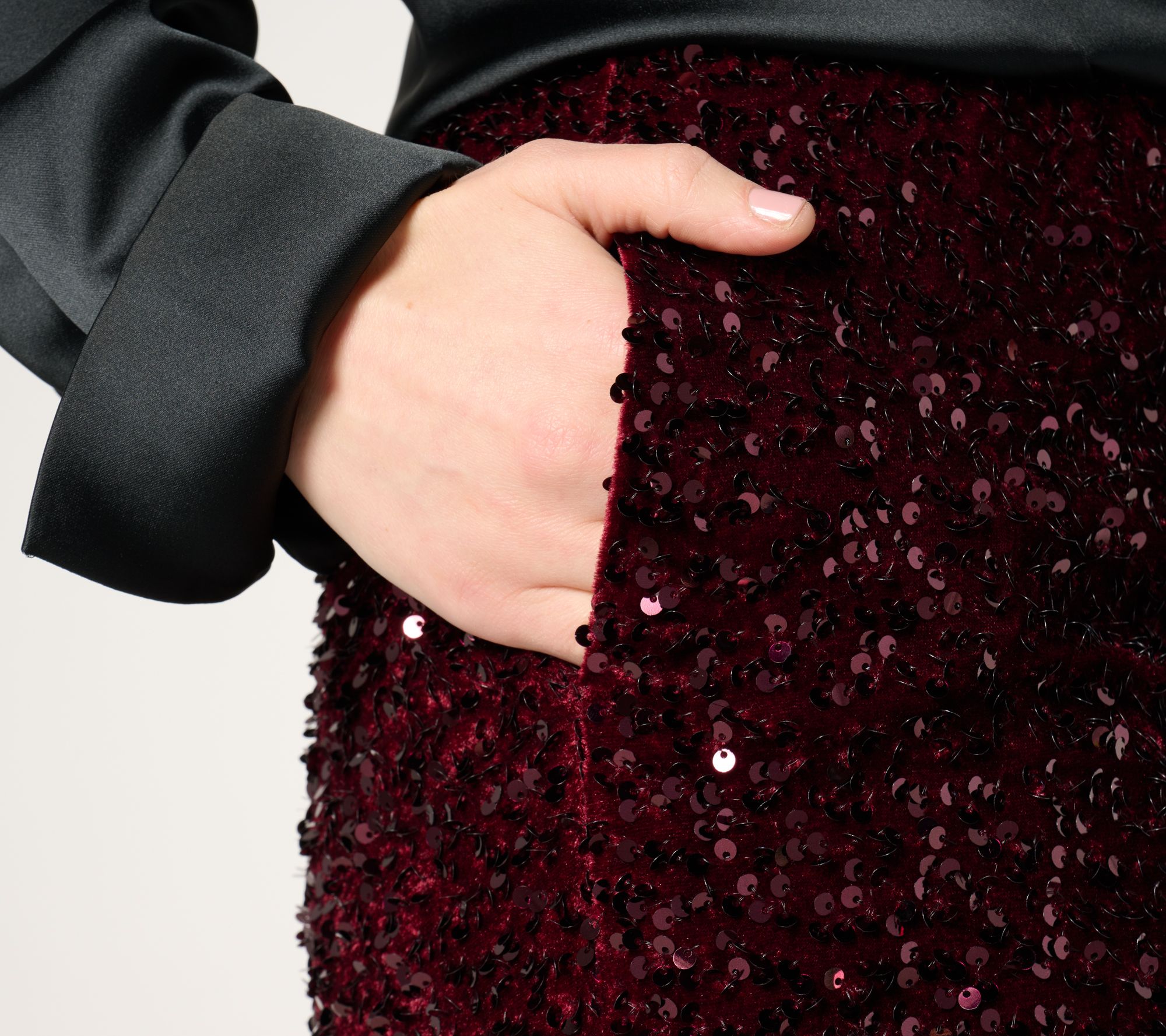 Jingle Belles by Kim Gravel Regular Sequin Paillette Velvet Pant