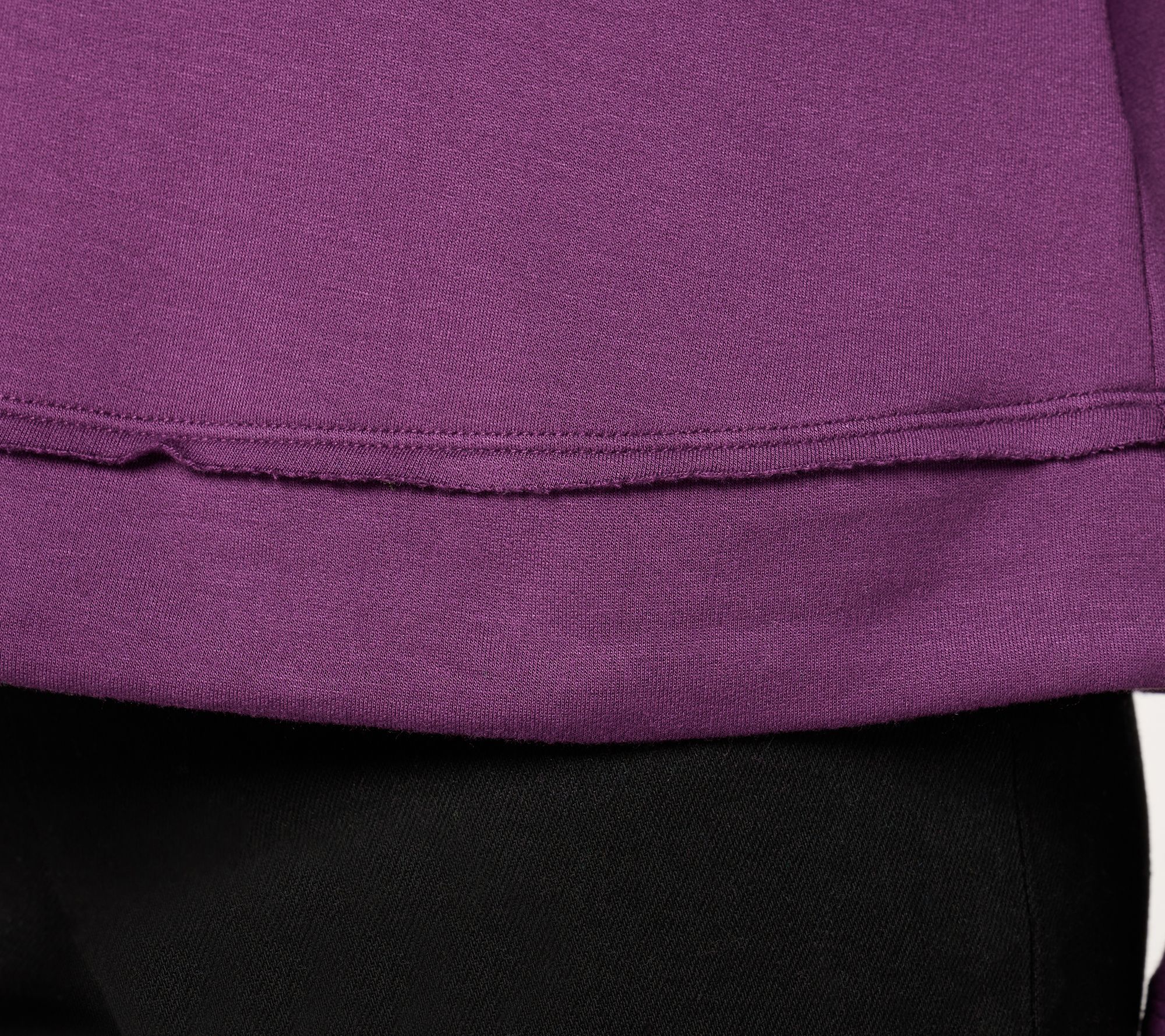 AnyBody Brushed French Terry V-Neck Pullover