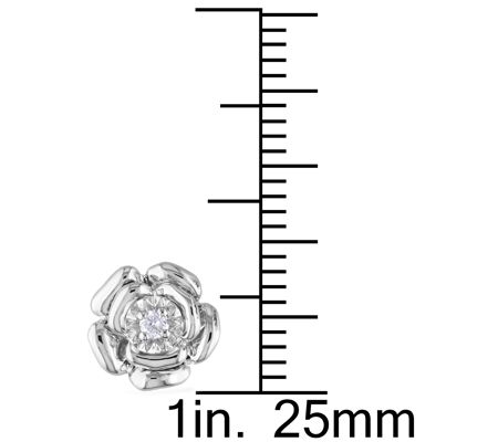 Affinity 1/10 cttw Diamond Flower Earrings, Sterling