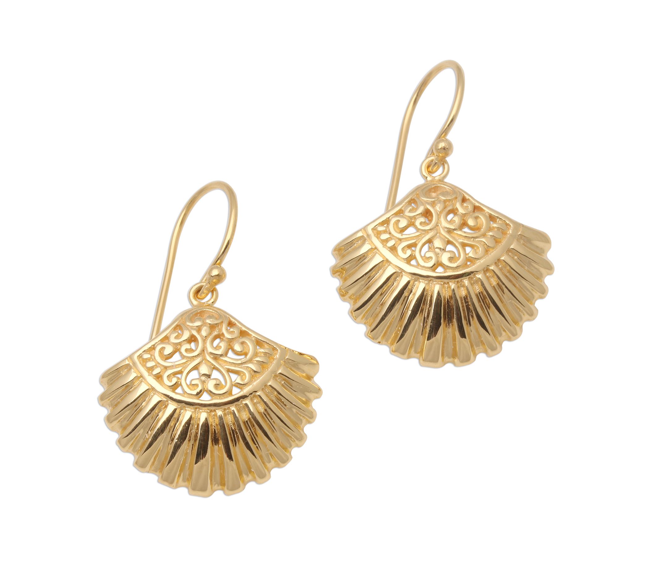 Novica Artisan Crafted 18K Gold-Plated Dangle Earrings