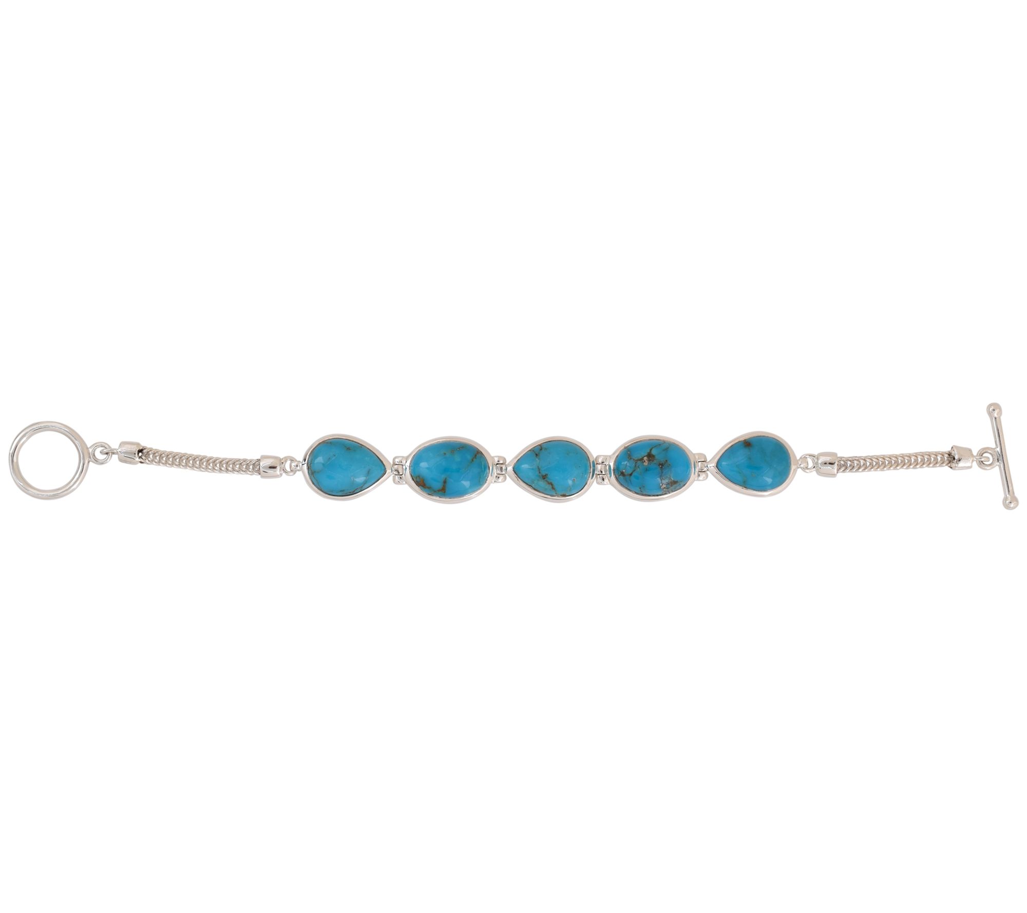 Affinity Gems Turquoise Station Bracelet, Sterling Silver