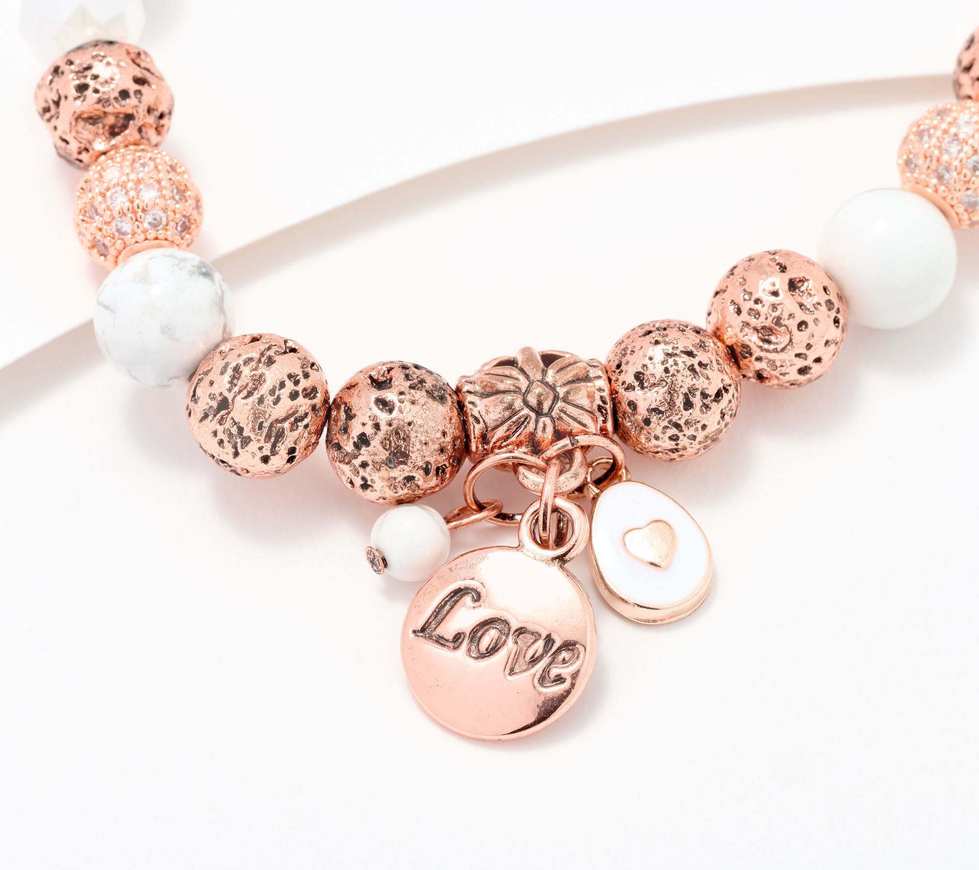 Zorbitz Set of 3 Golden Dreams Lava Charm Bracelet w/ Box