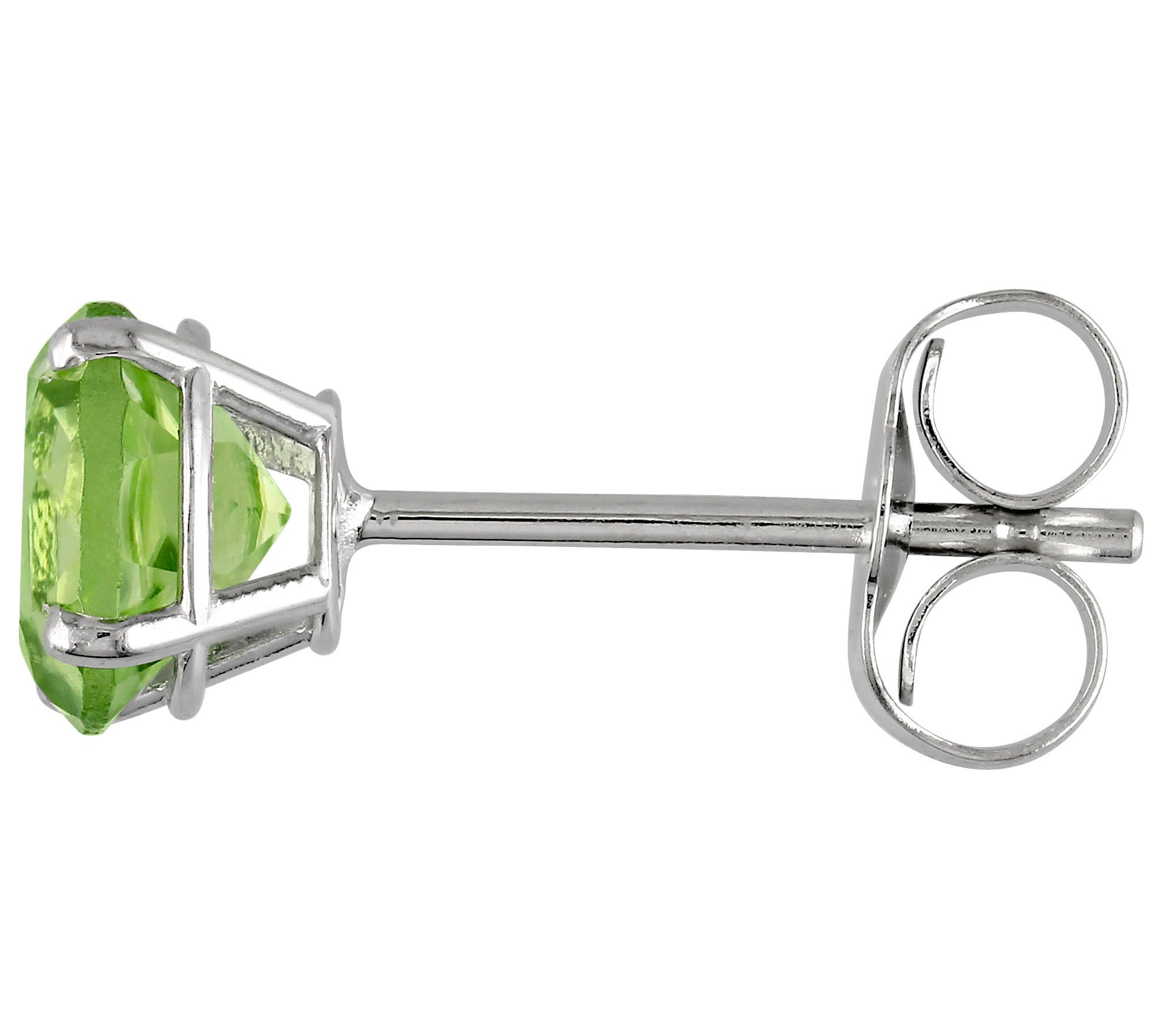 1.10 cttw Peridot Stud Earrings, 14K White Gold