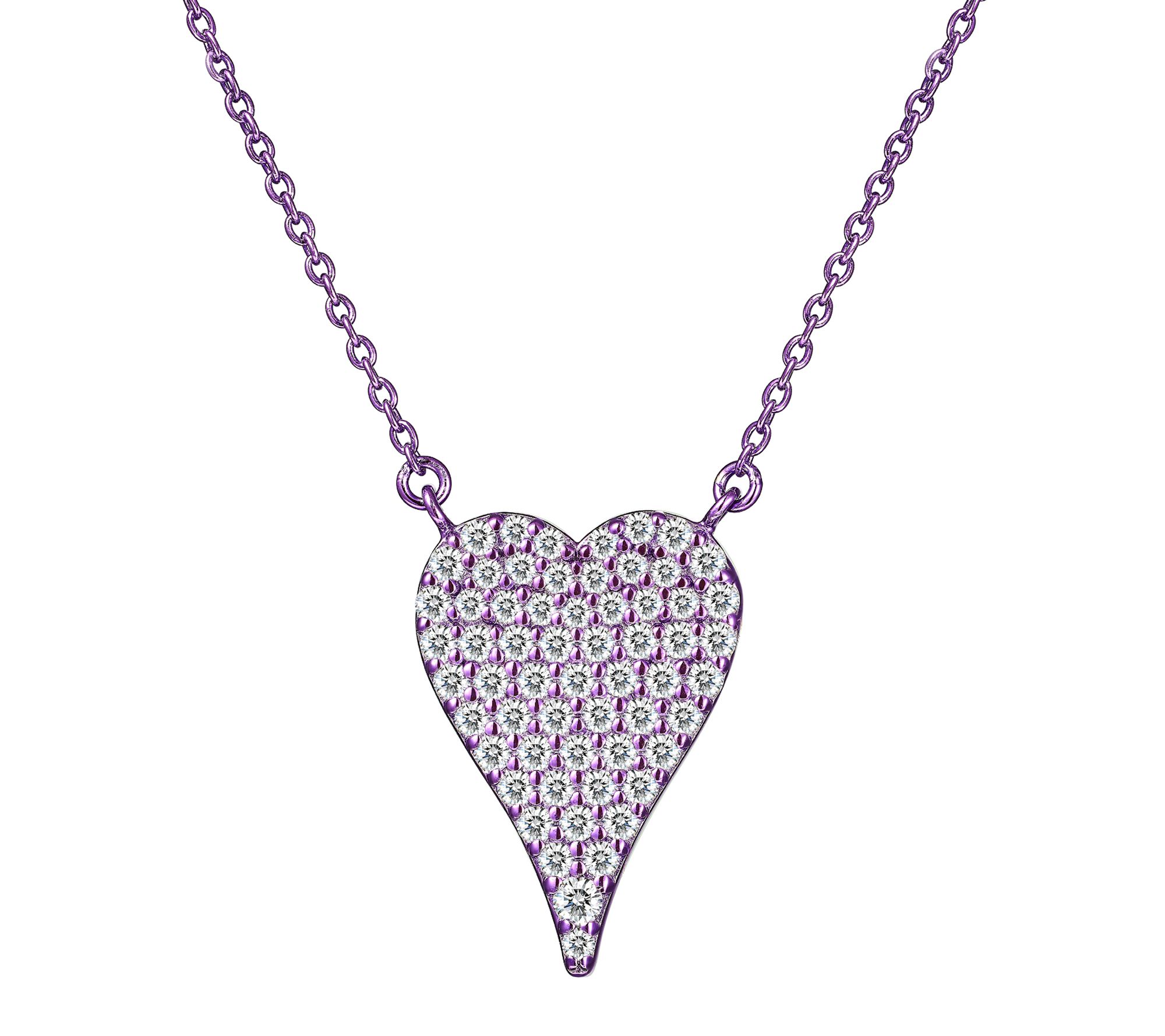Diamonique X Jennifer Miller Mini Heart Necklace, Sterling