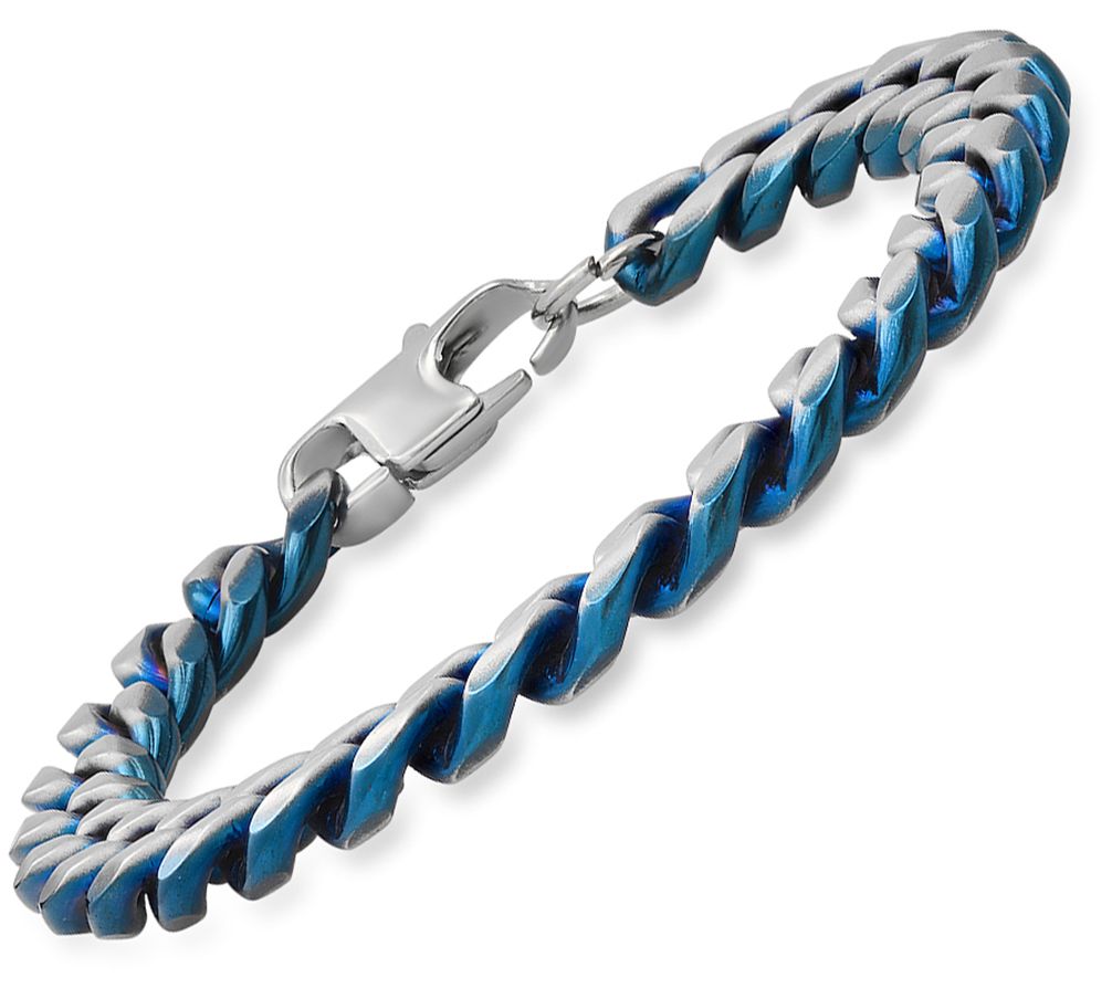Steel by Design Men's Two-Tone Curb Link Ch ainBracelet