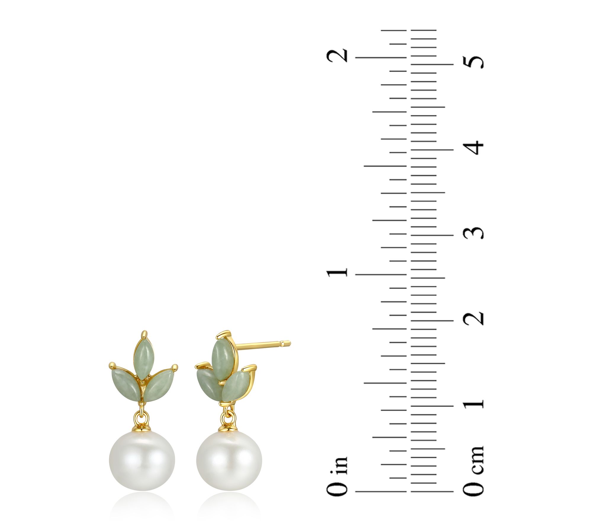 Affinity Cultured Pearl & Jade Earring NecklaceSet, 18k Plate