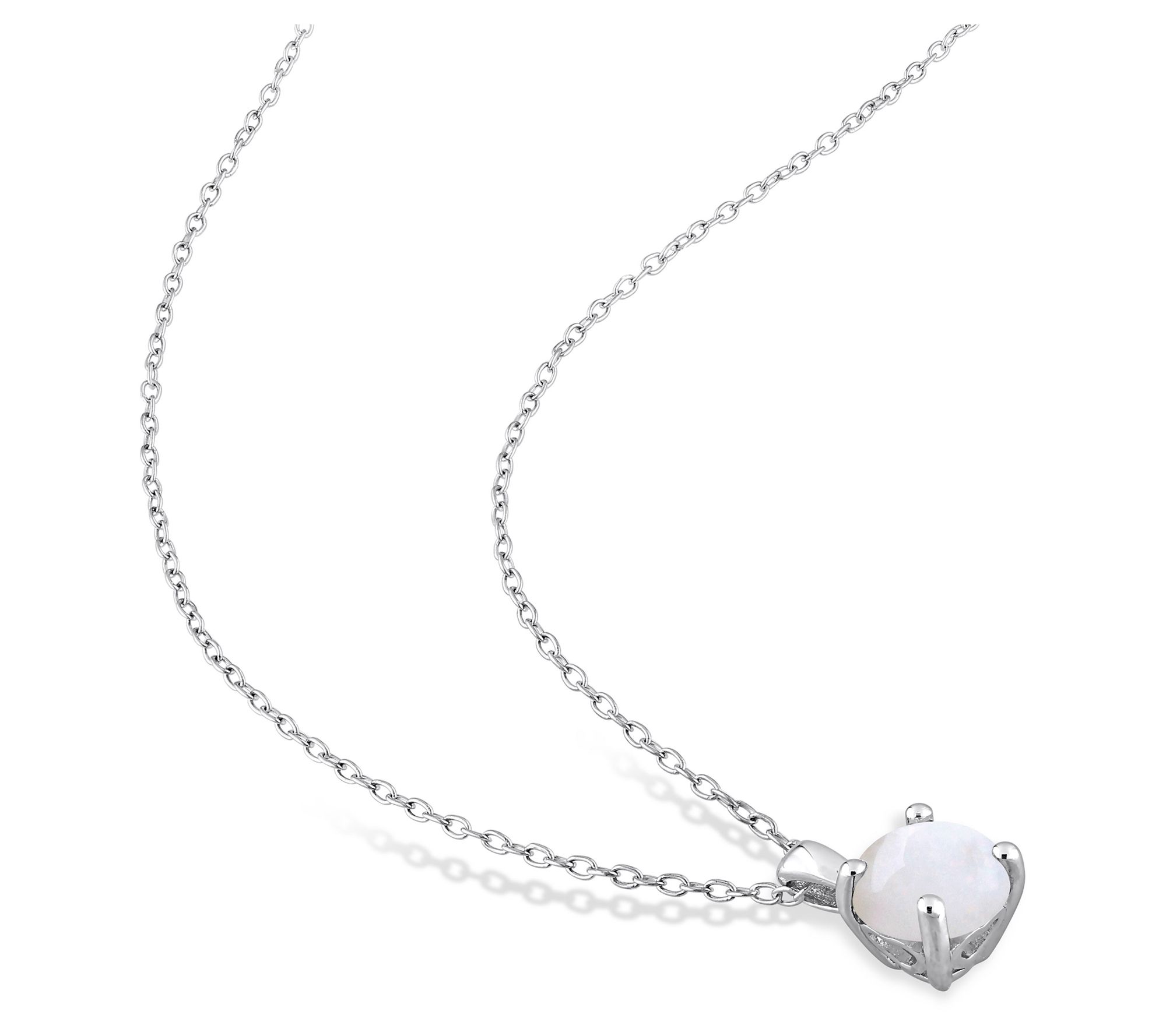 Affiniity Gems Opal Earrings & Necklace Set, St erling Silver