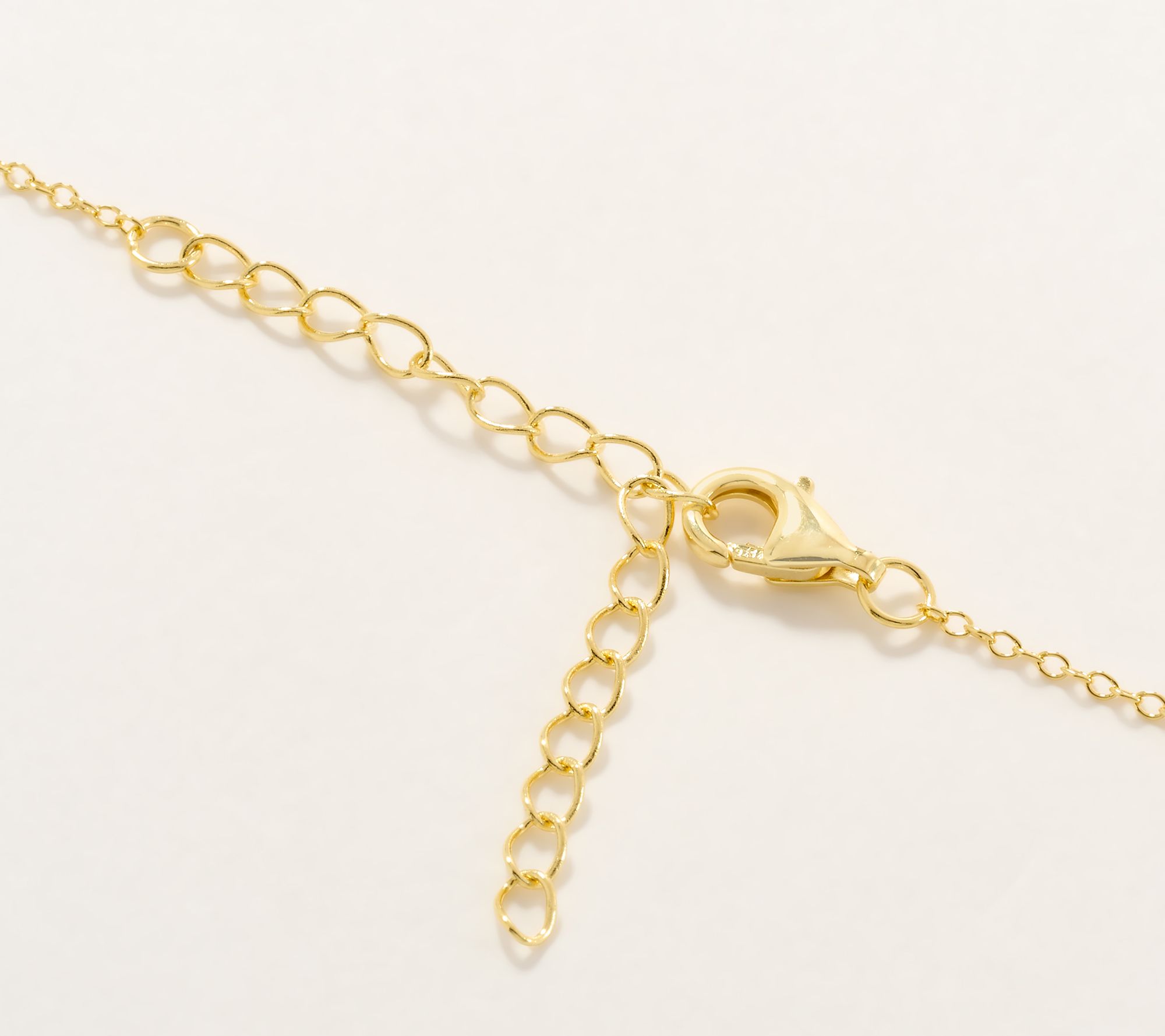 Diamonique Pave Initial Necklace, 14K Plated