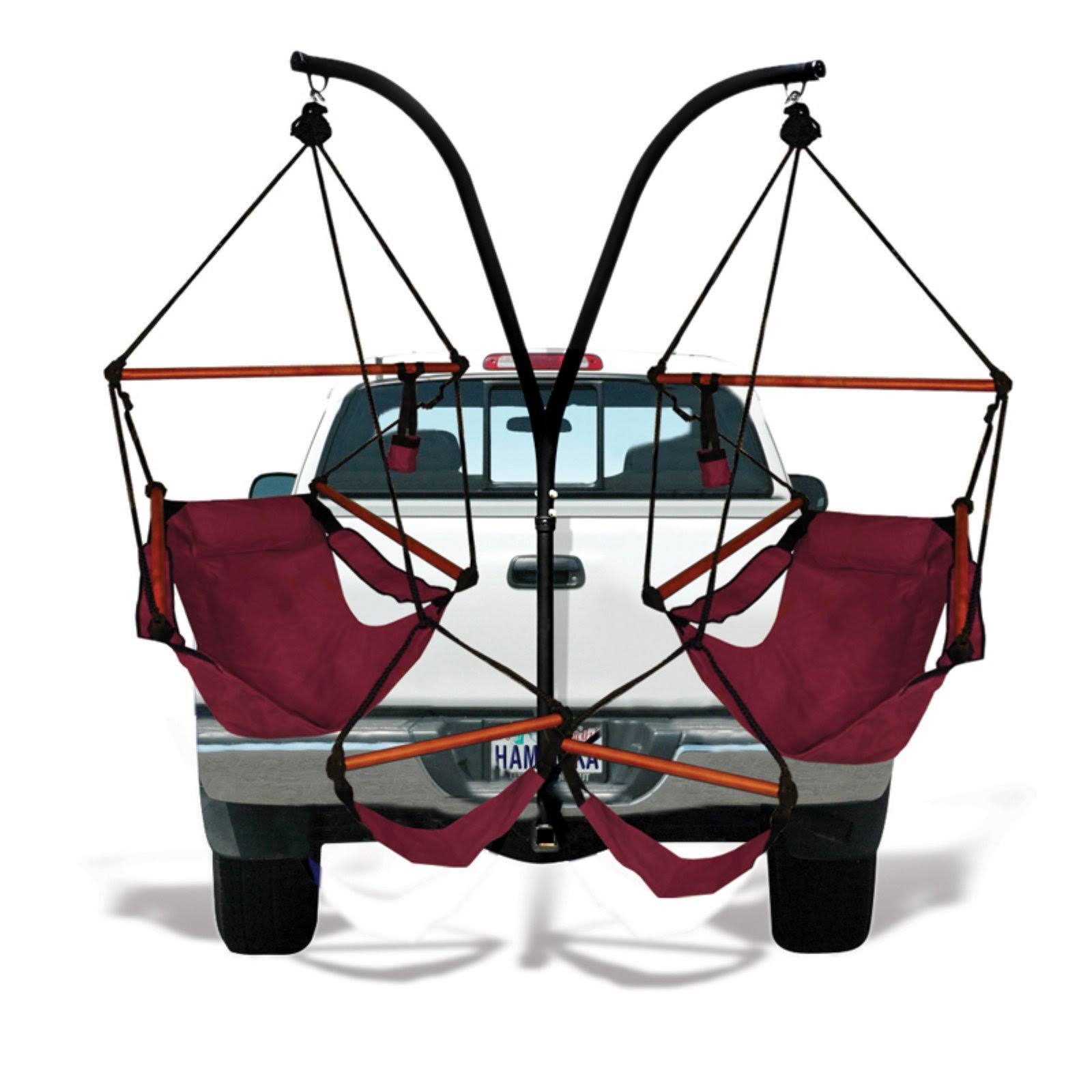 Hammaka Trailer Hitch Stand and Chairs Combo, Burgundy