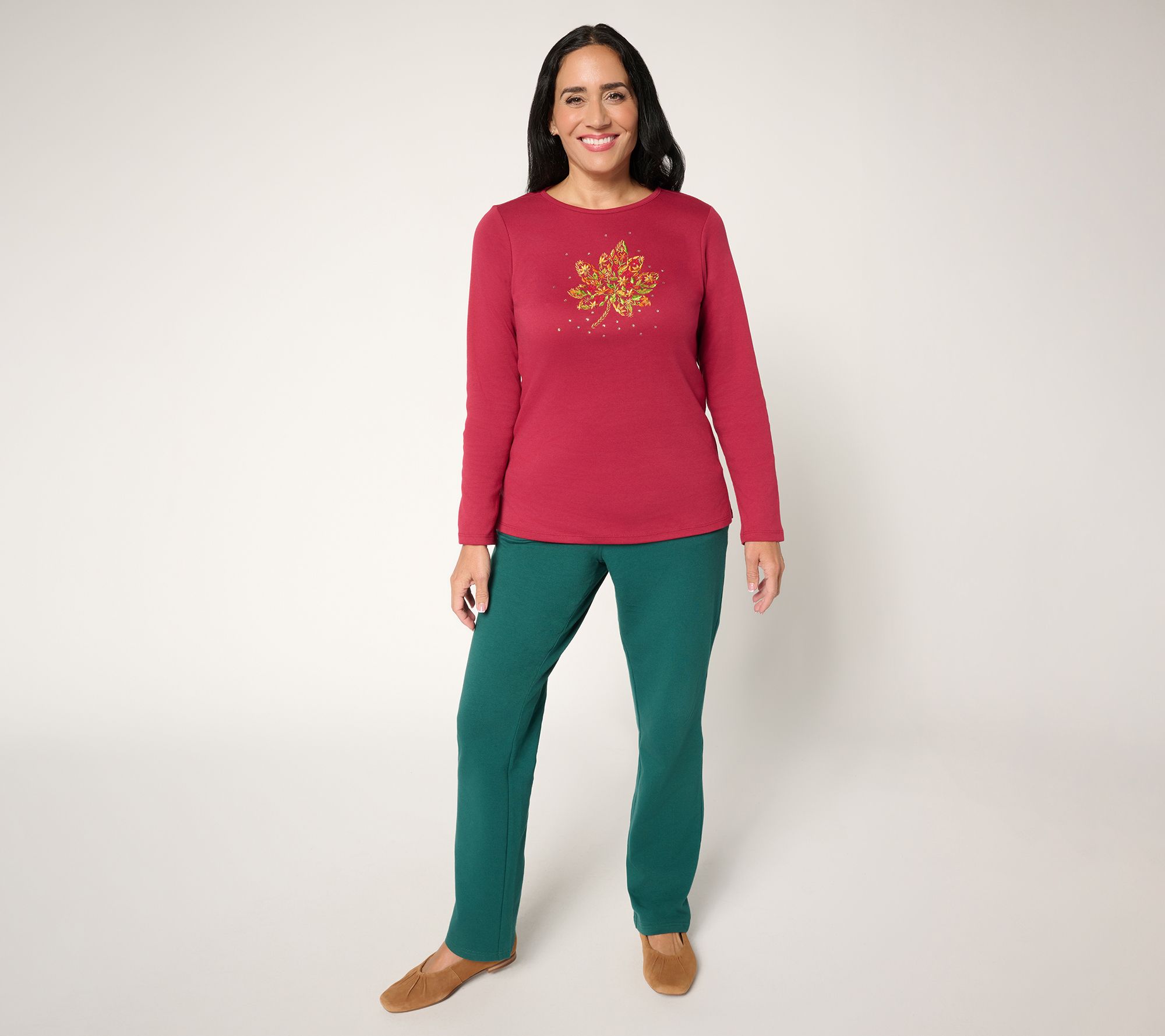 Quaker Factory Stitch in Time Fall Fauna Long Sleeve Top