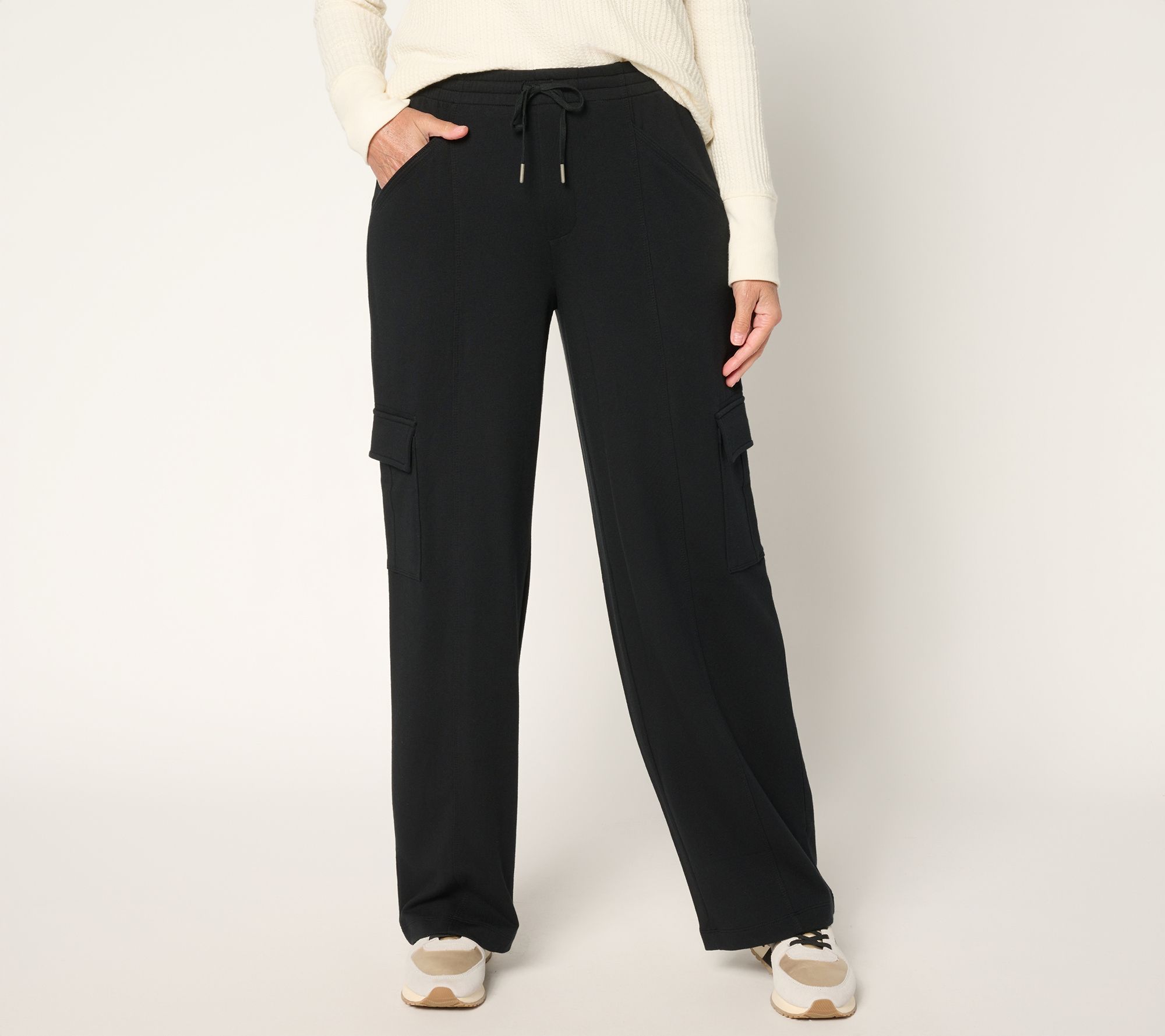 AnyBody Regular Cozy Knit French Terry Cargo Pants